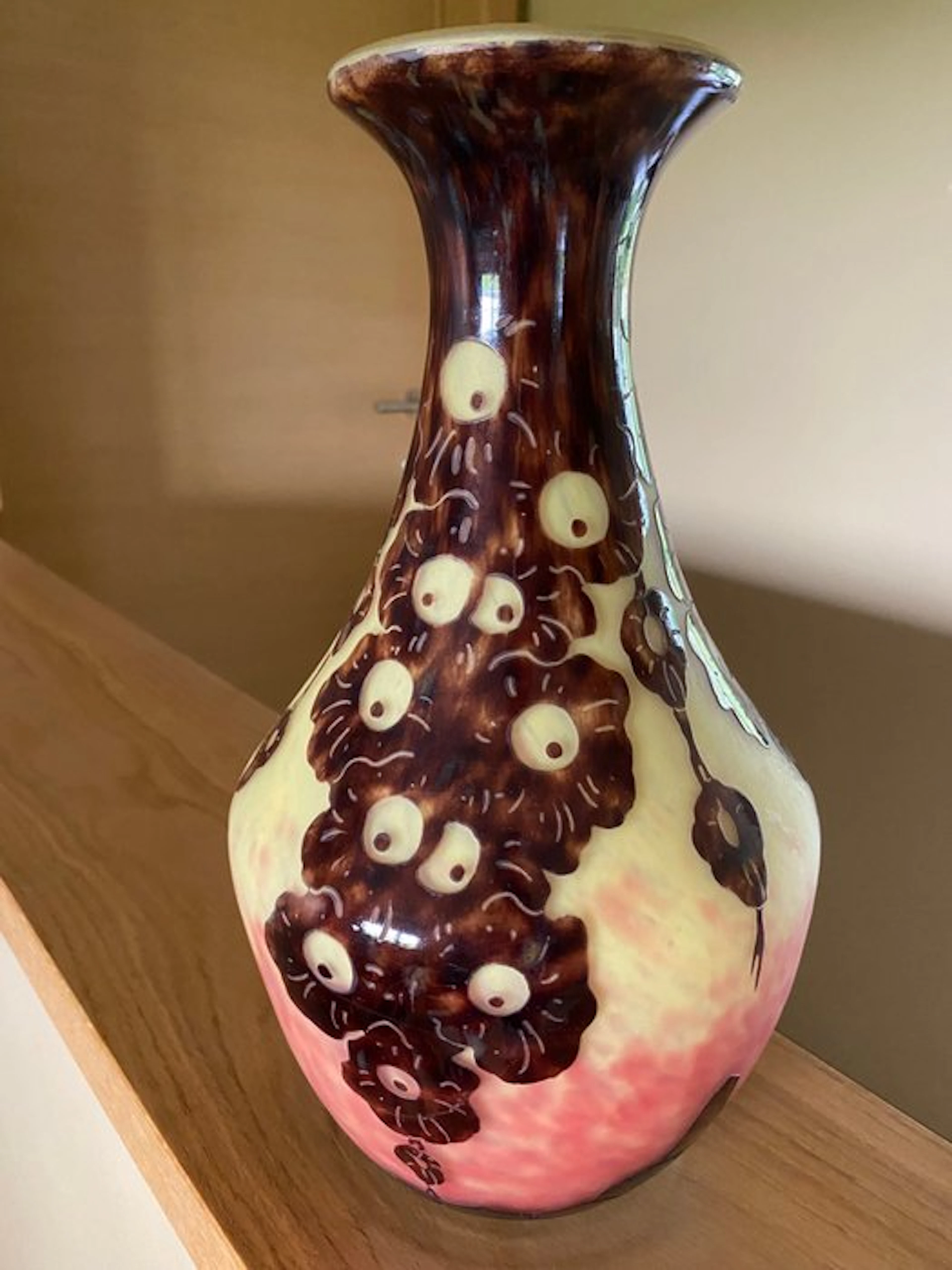 Vase - Glass - Le Verre Français - Campanules and Oaks