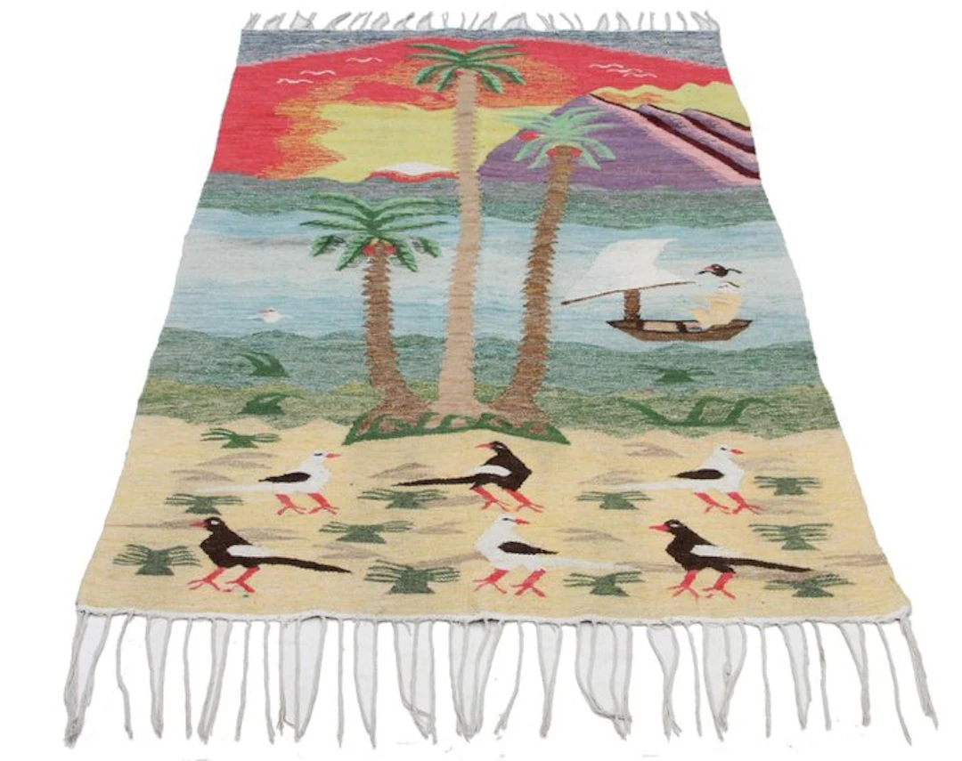Egyptian Word Under - Kelim - 155 cm - 96 cm - Timeless elegance