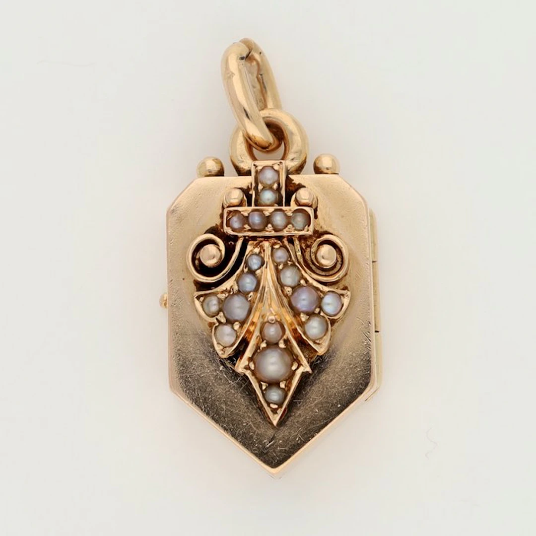 Pendant - 14 kt. Rose gold Pearl
