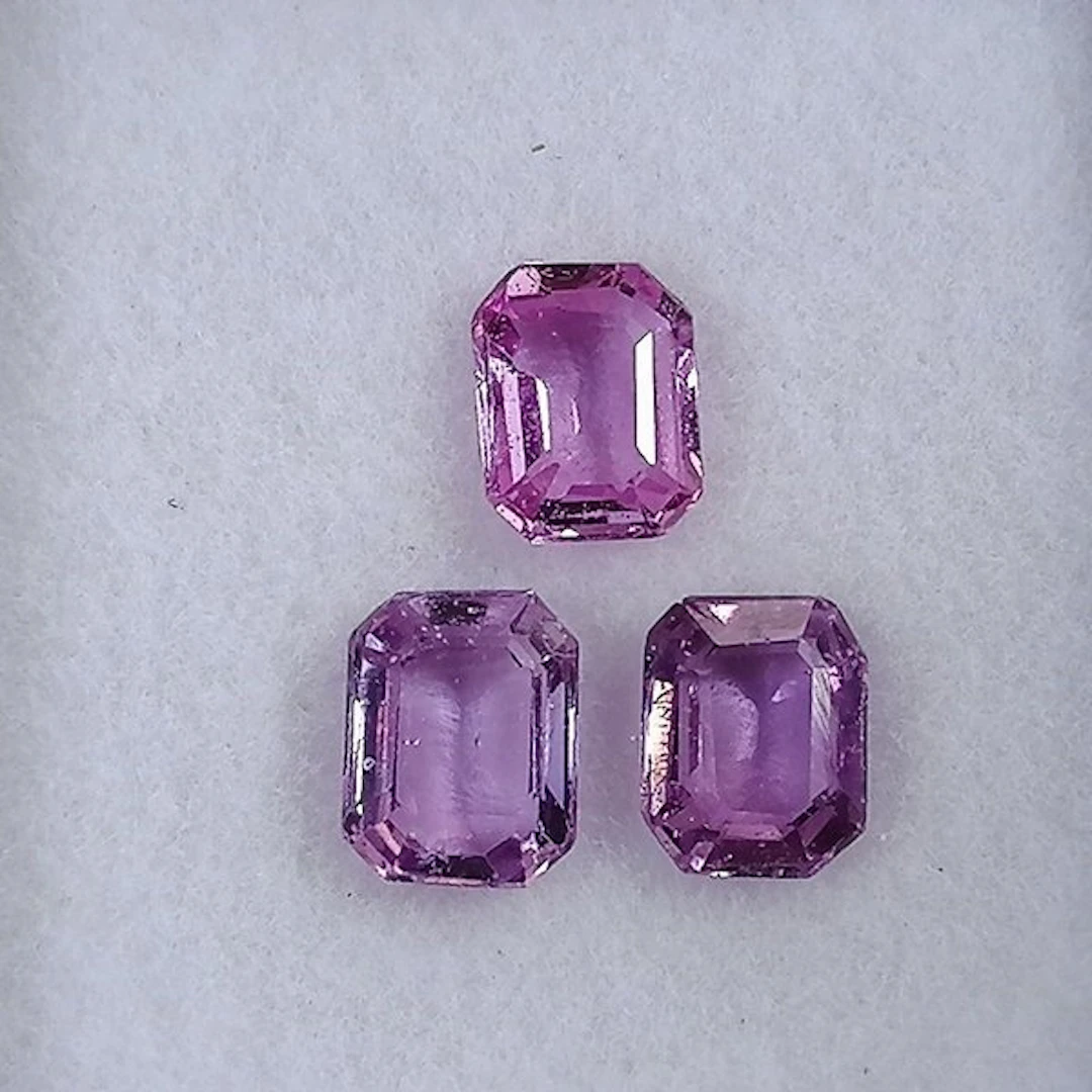 3 pcs Sapphire - 1.47 ct - Instituto Gemólogico Español (IGE) - No Treatments