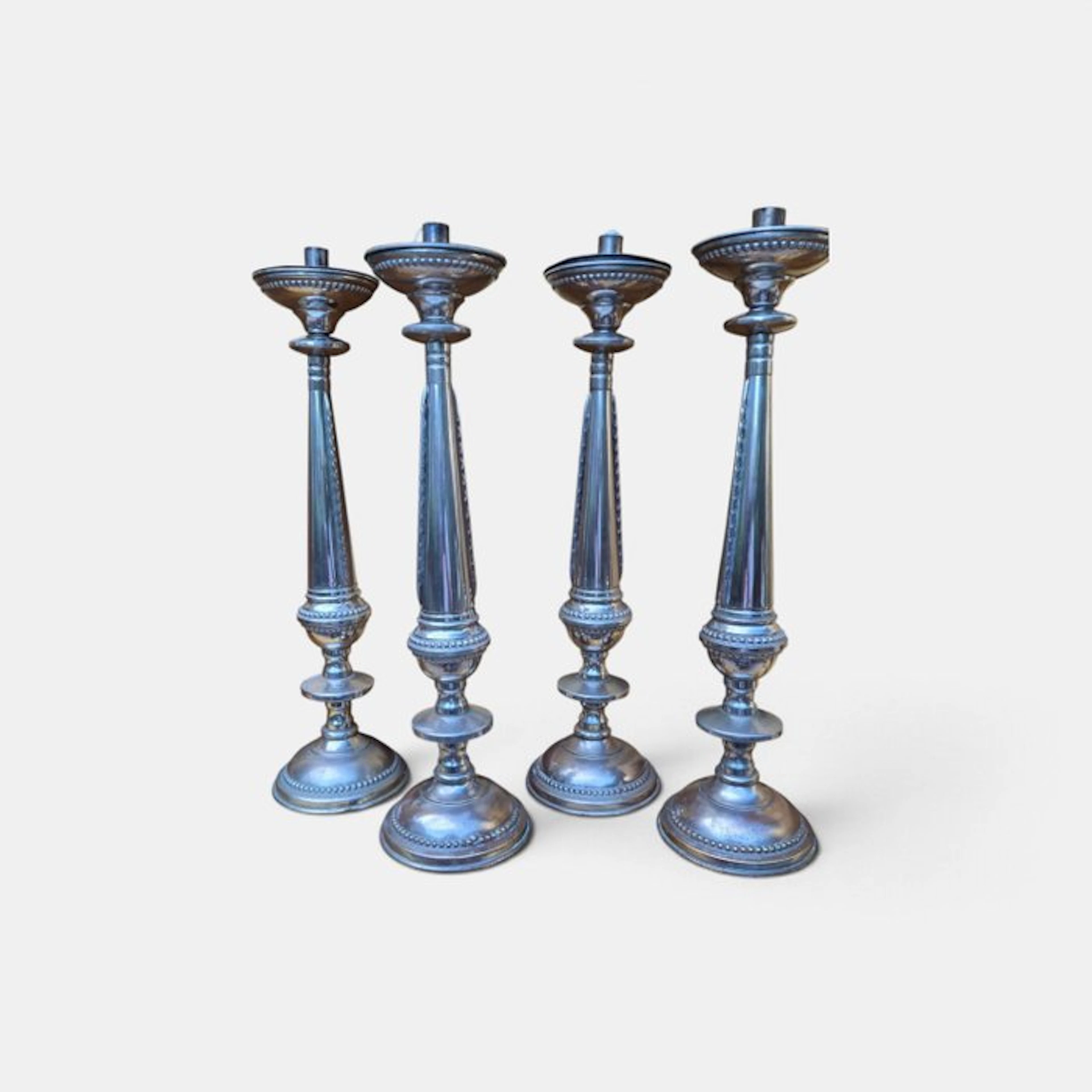 Candlestick (4) - Metal - church candlesticks