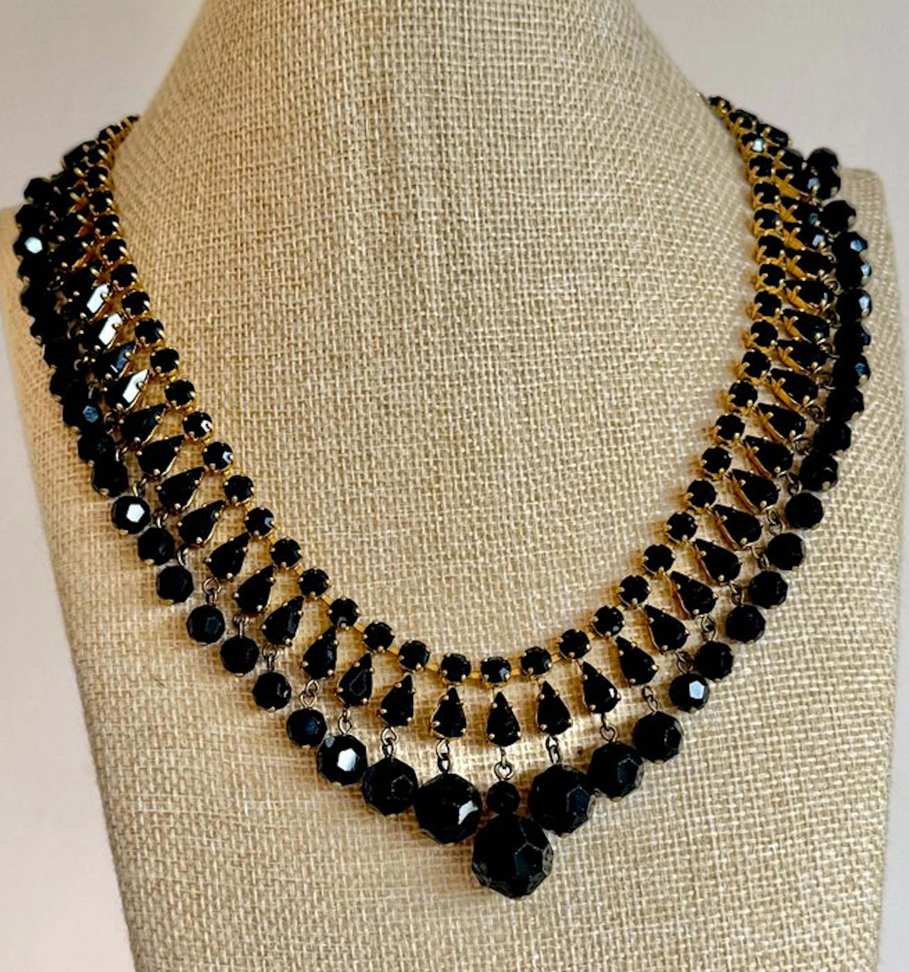 Gold-plated, 22K - Statement necklace - Fashion Jewellery Onyx