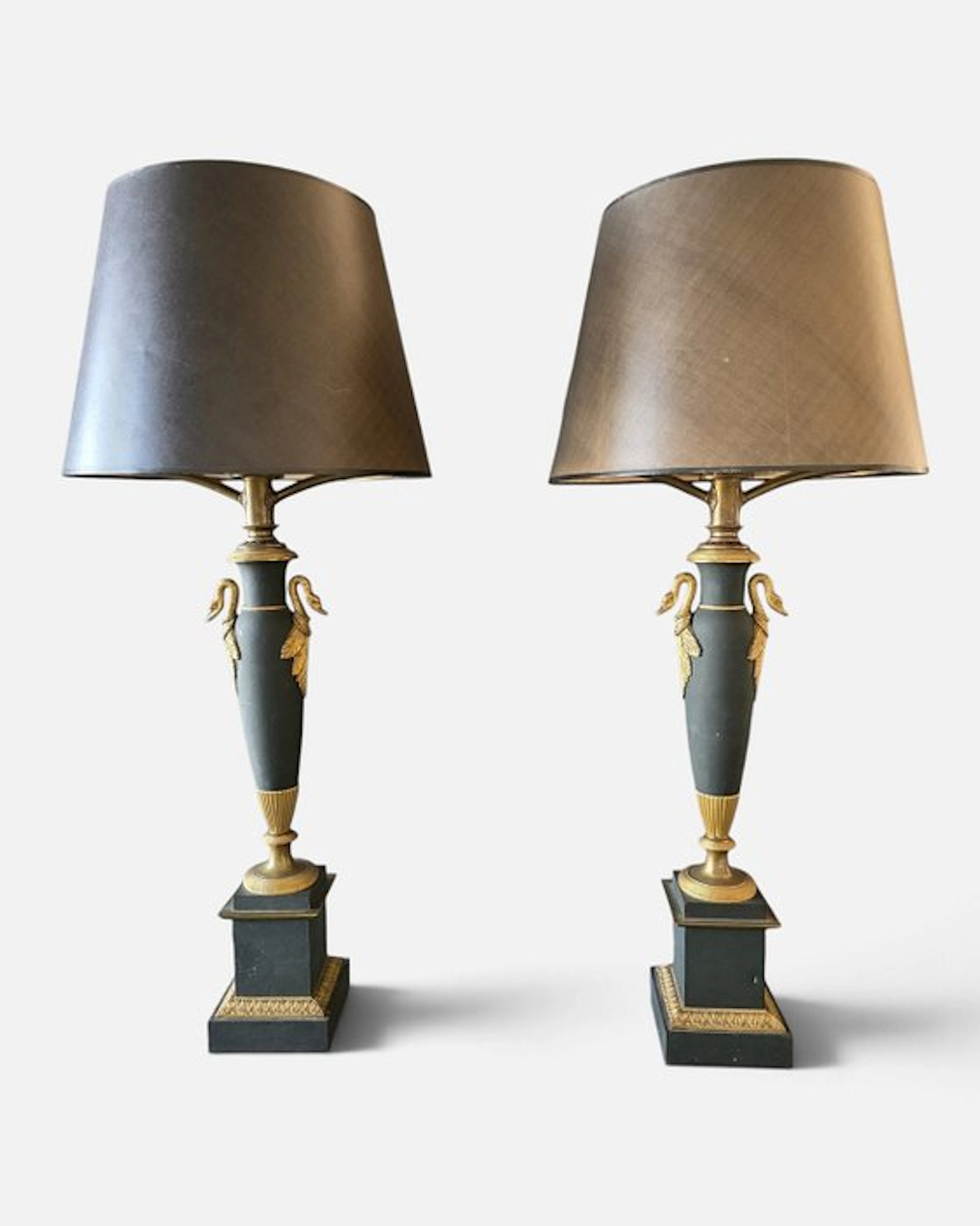 Lamp (2) - Gilt bronze, Patinated bronze - Époque Empire