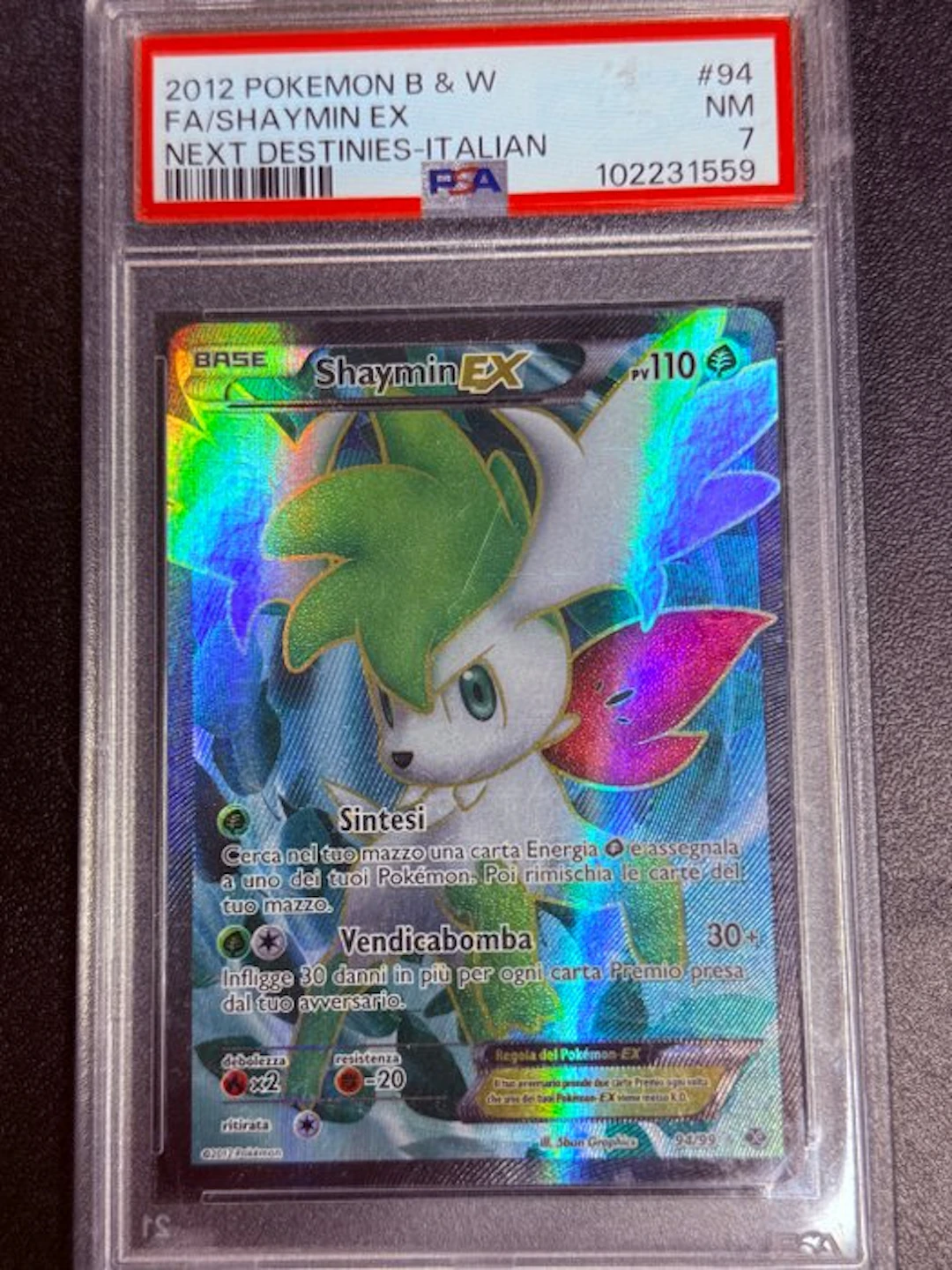 Pokémon - 1 Graded card - Shaymin EX 94 Full art - PSA 7...