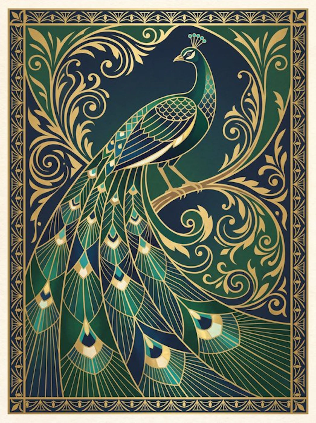 Henshin - The Peacock - Art Deco Panel