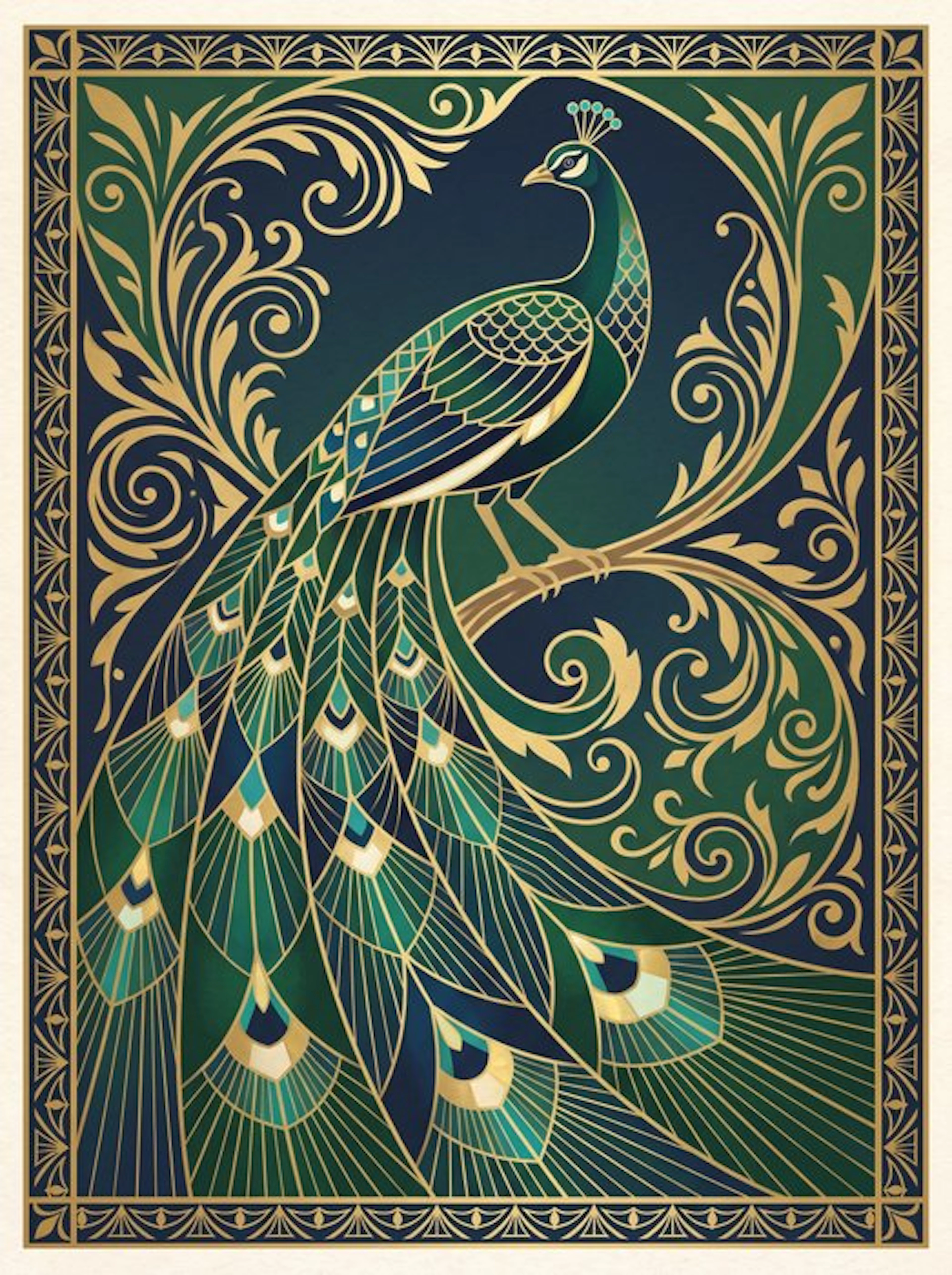 Henshin - The Peacock - Art Deco Panel