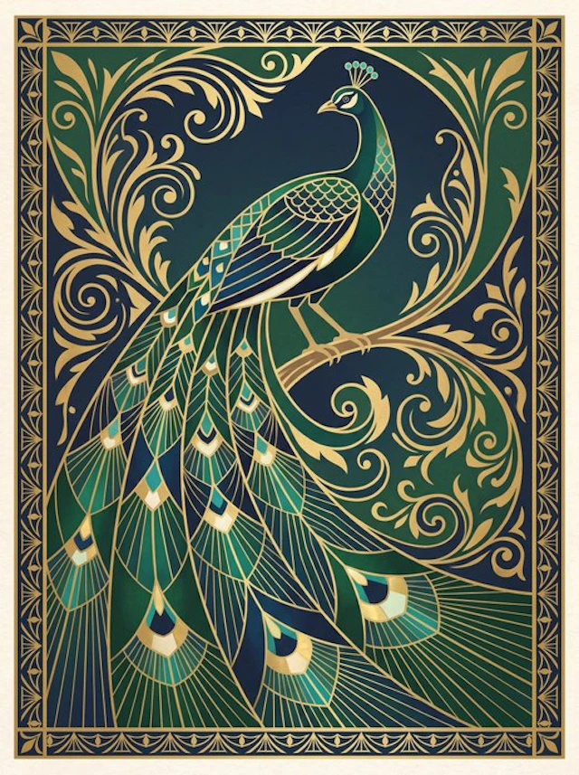 Henshin - The Peacock - Art Deco Panel