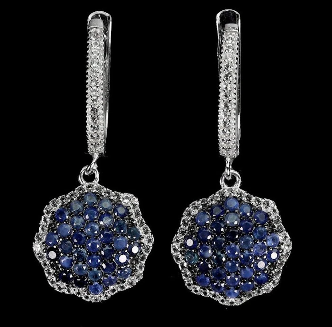 No reserve price - Earrings 14K White Gold Plated 925...