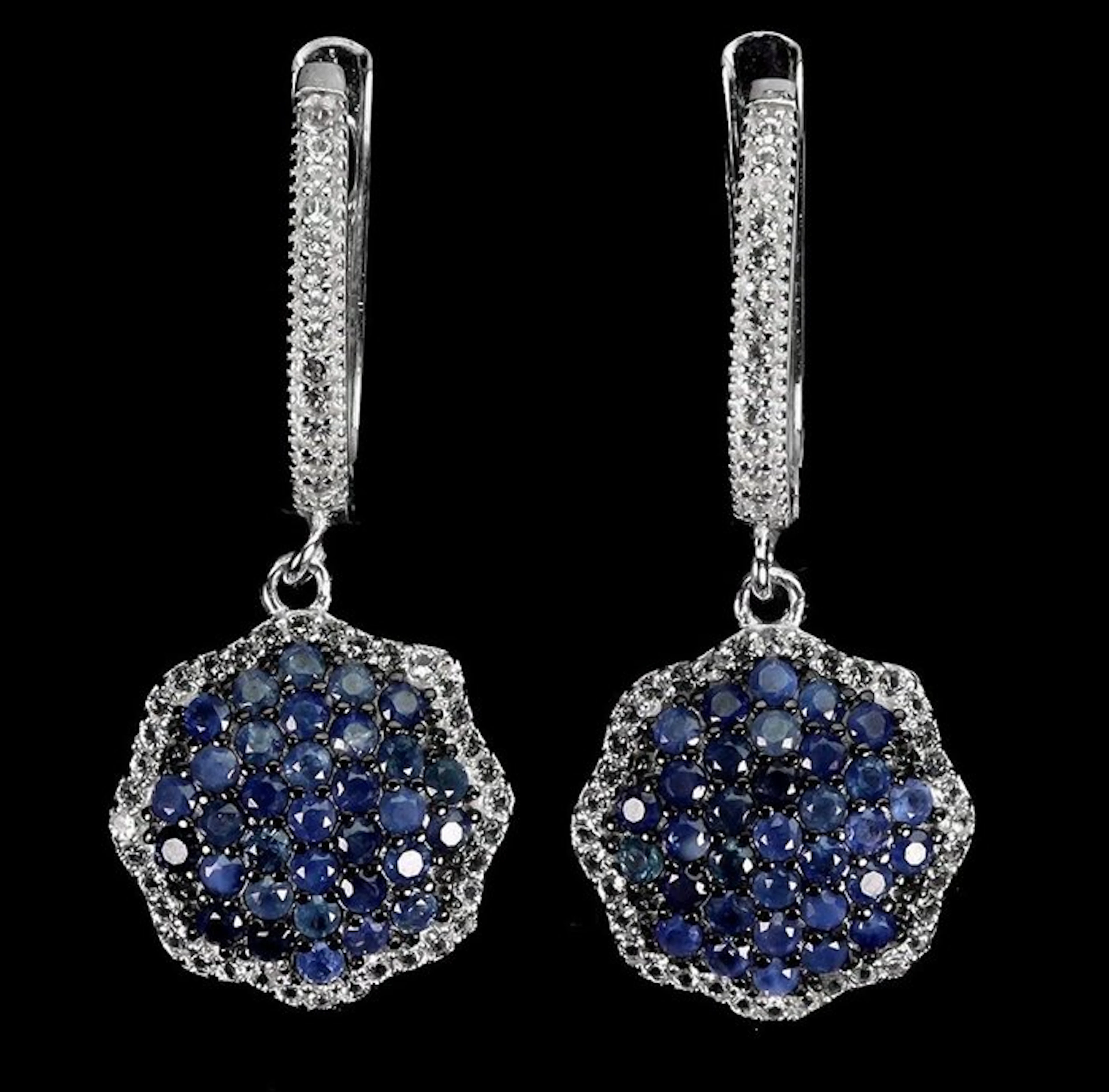 No reserve price - Earrings 14K White Gold Plated 925...