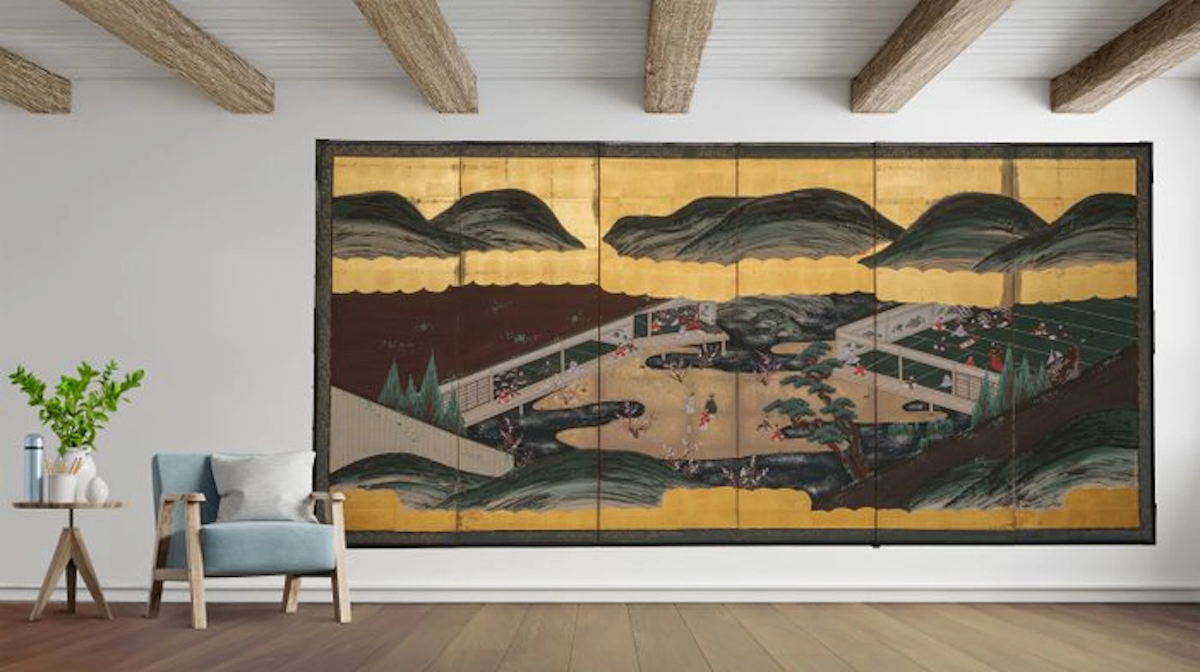 Byôbu 屏風 (folding screen) - Gold leaf