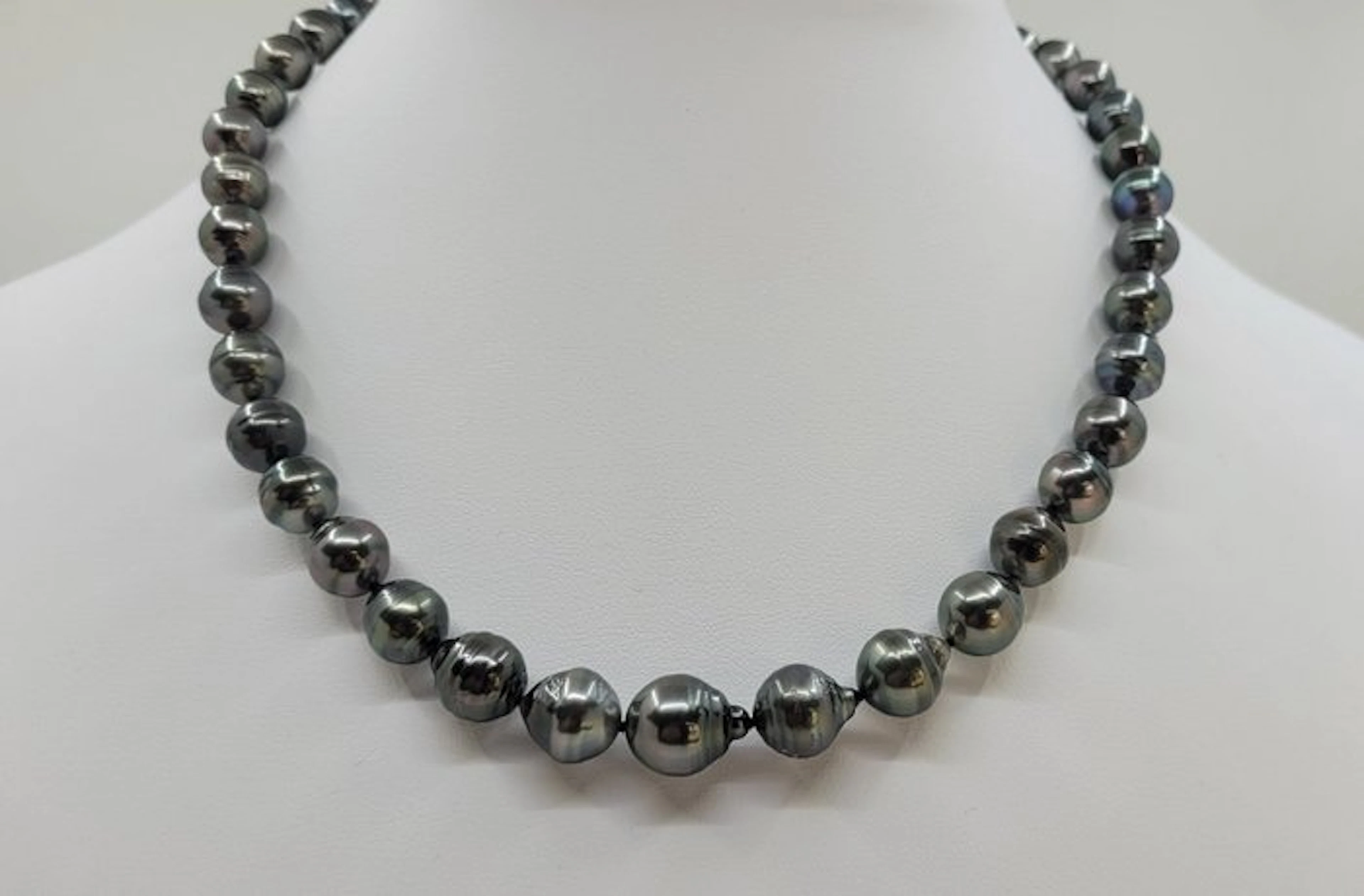No reserve price - Necklace ALGT Certified Tahitian Pearls - 8.0x11.1mm