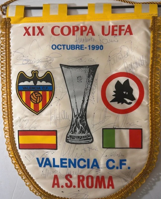 Valencia C.F. - UEFA Cup, ottobre 1990, Roma valencia, - 1990 - Flag / pennant