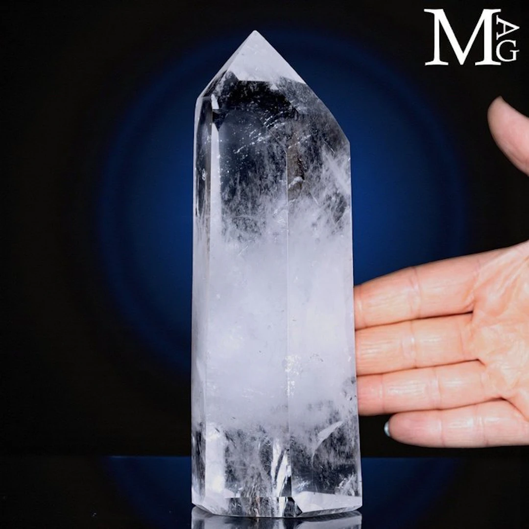 Clear Quartz Crystal showcasing Intricate Internal...
