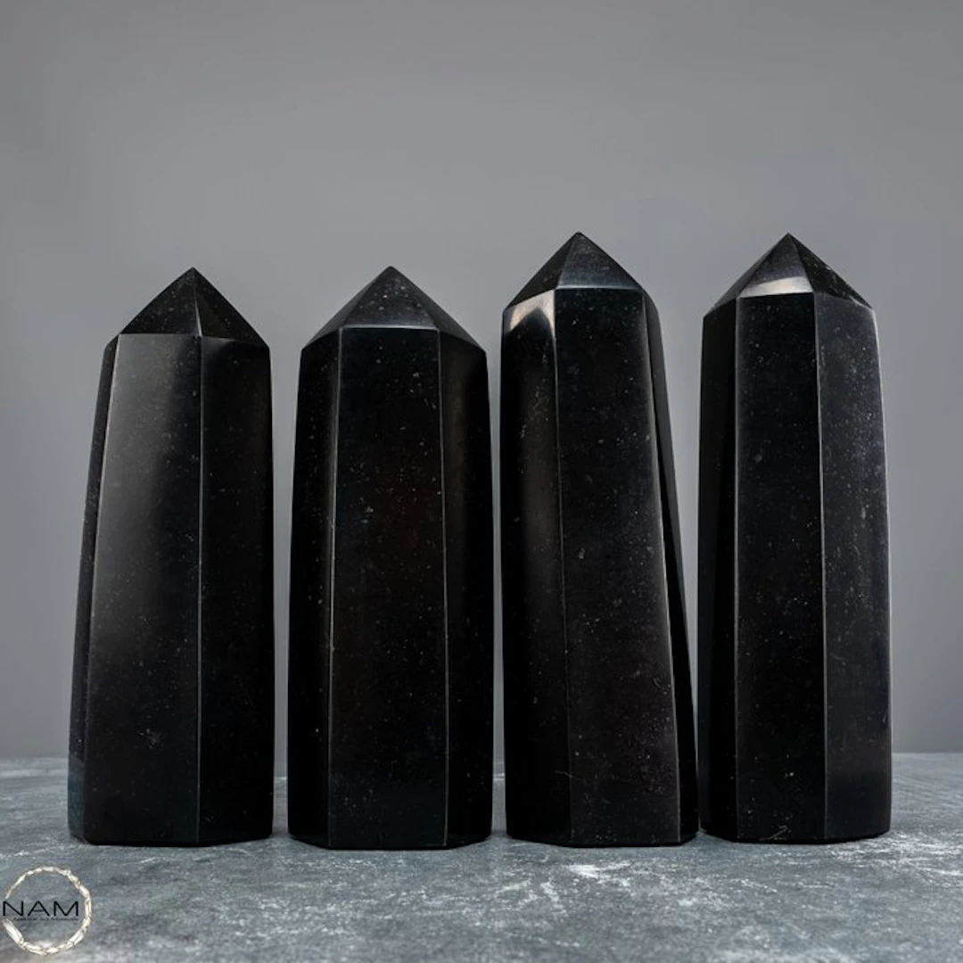 Exclusive Black Tourmaline Obelisk Set – Powerful...