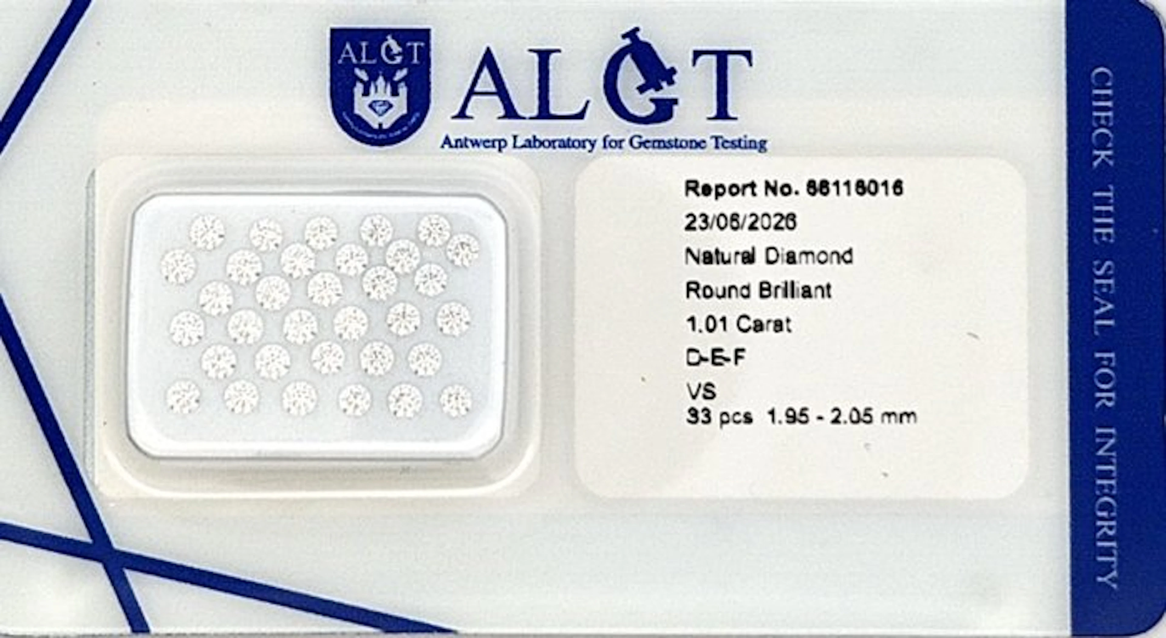41 pcs Diamond (Natural) - 1.00 ct - Round - F