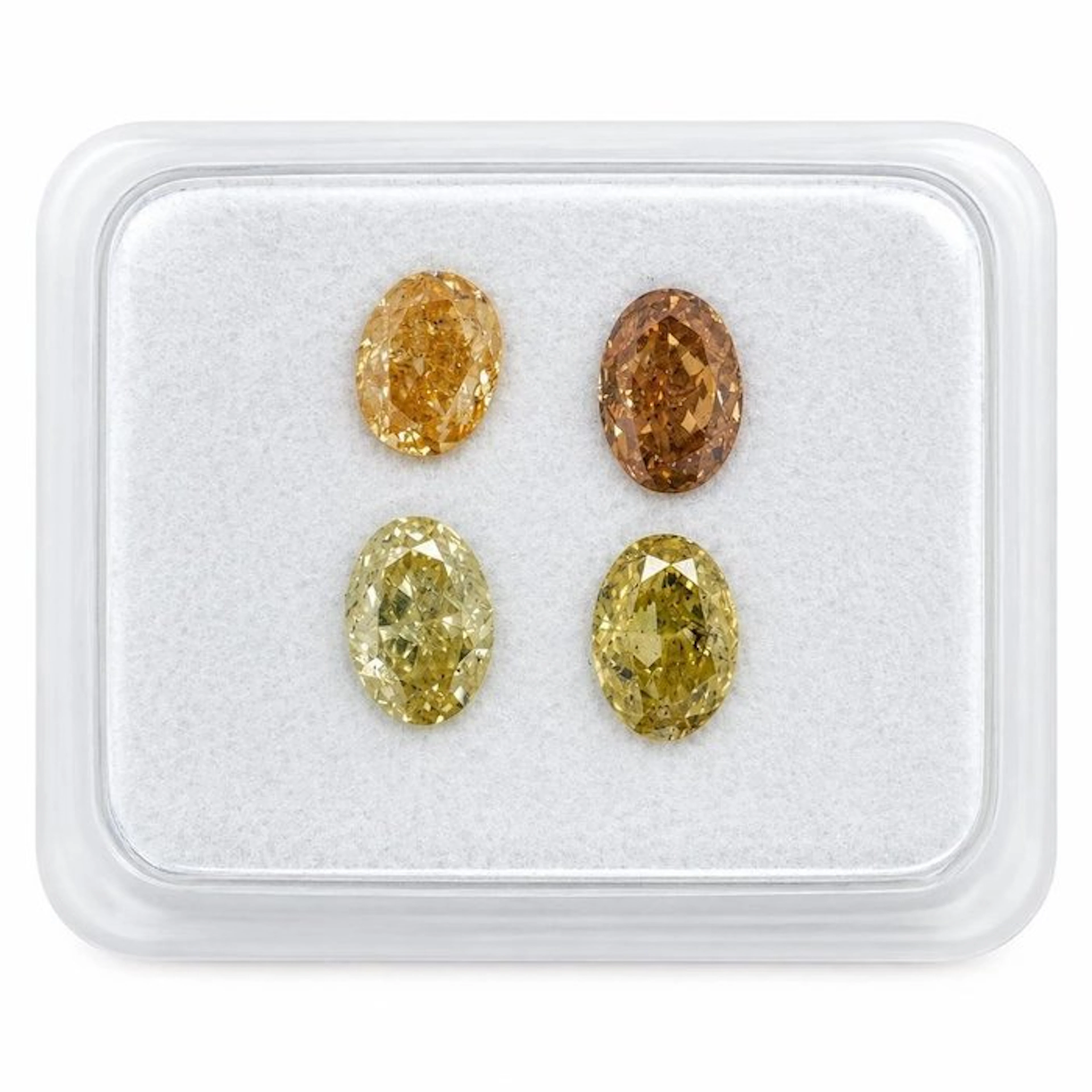No reserve price - 4 pcs Diamond (Natural coloured) - 0.90 ct - Oval - Fancy