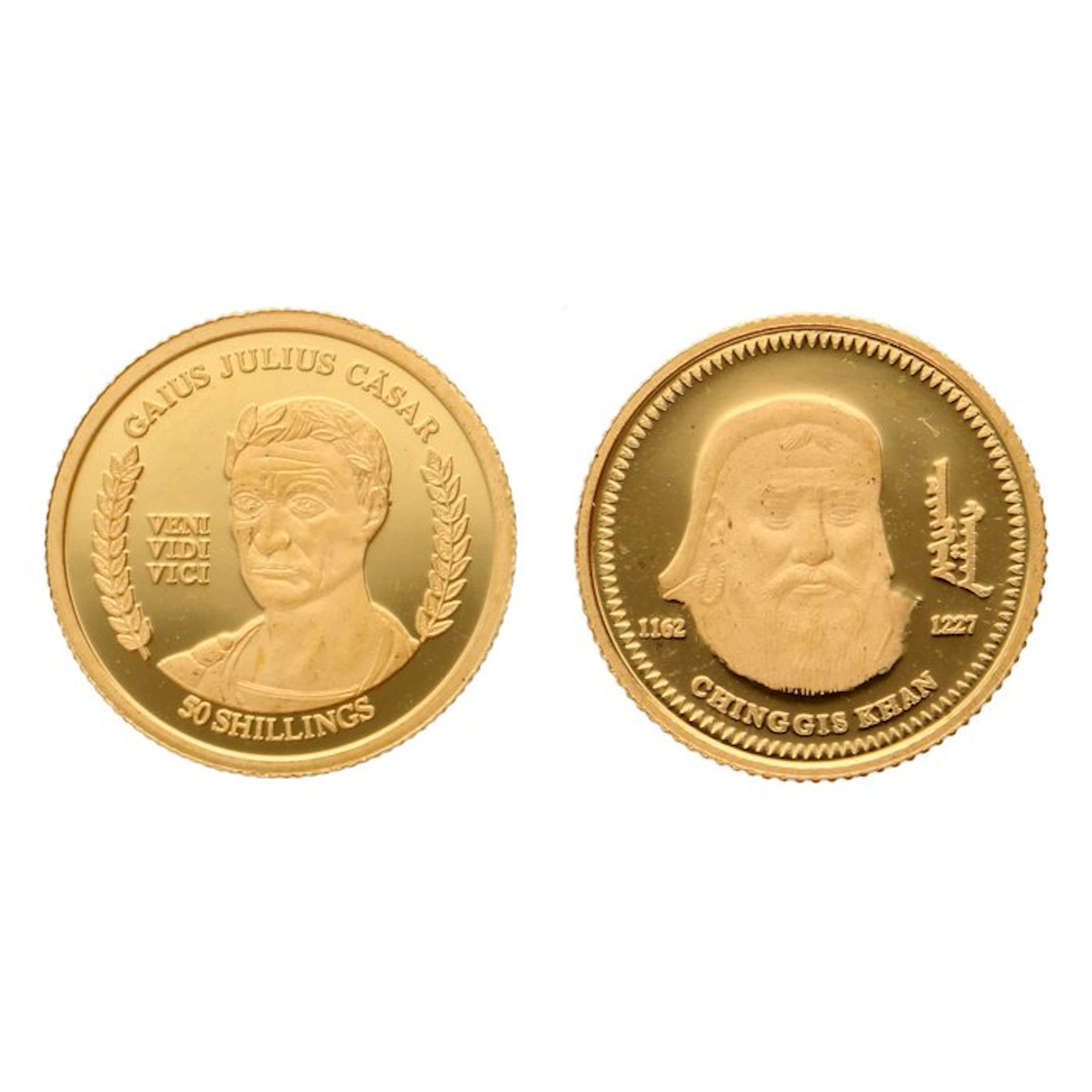 Mongolia, Somalia. 2003/2004 - "Chinggis Khaan & Julius Caesar" (2 stuks)