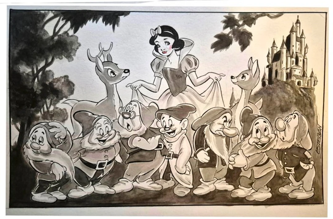 Esteban - 1 Original drawing - Blancanieves - Blancanieves y los siete enanitos
