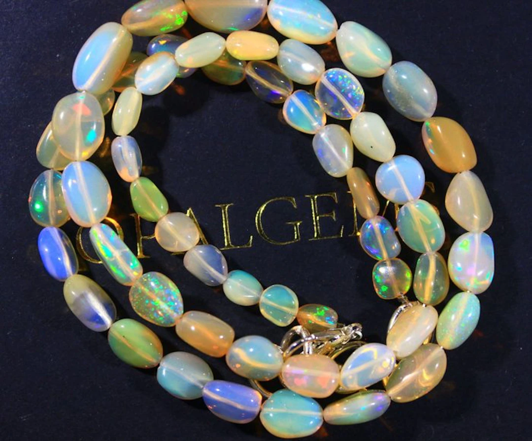 No Reserve - Ct. 59.50 Ethiopian Opal - Untreated Beads- 11.9 g