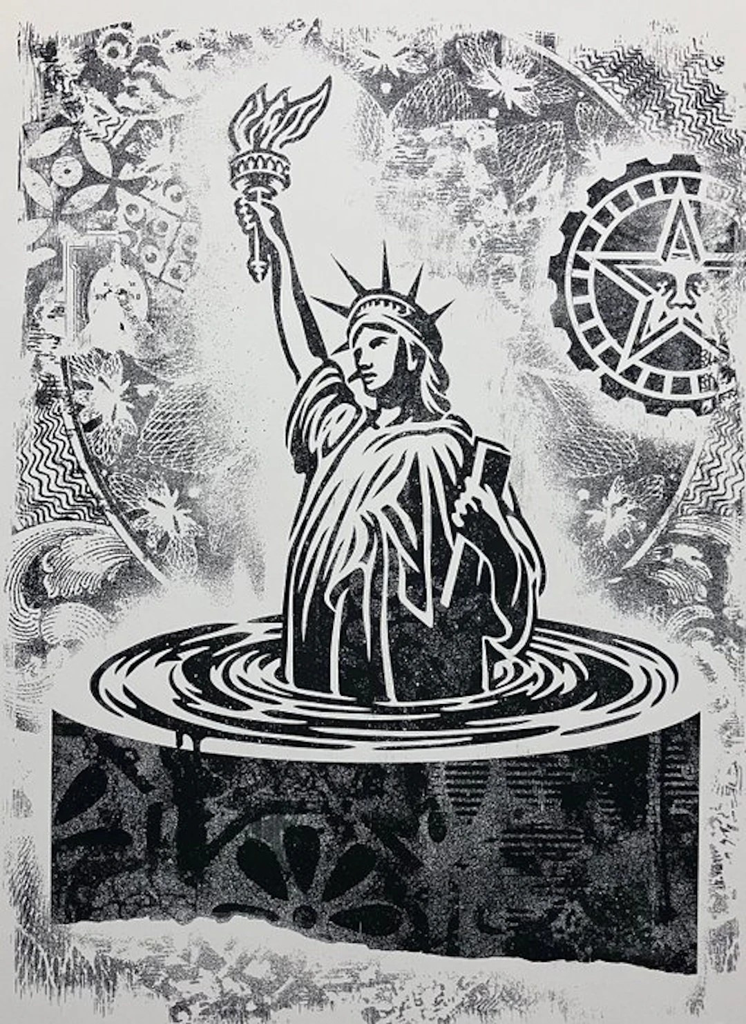 Shepard Fairey (OBEY) (1970) - Sinking Liberty - Stencil Series