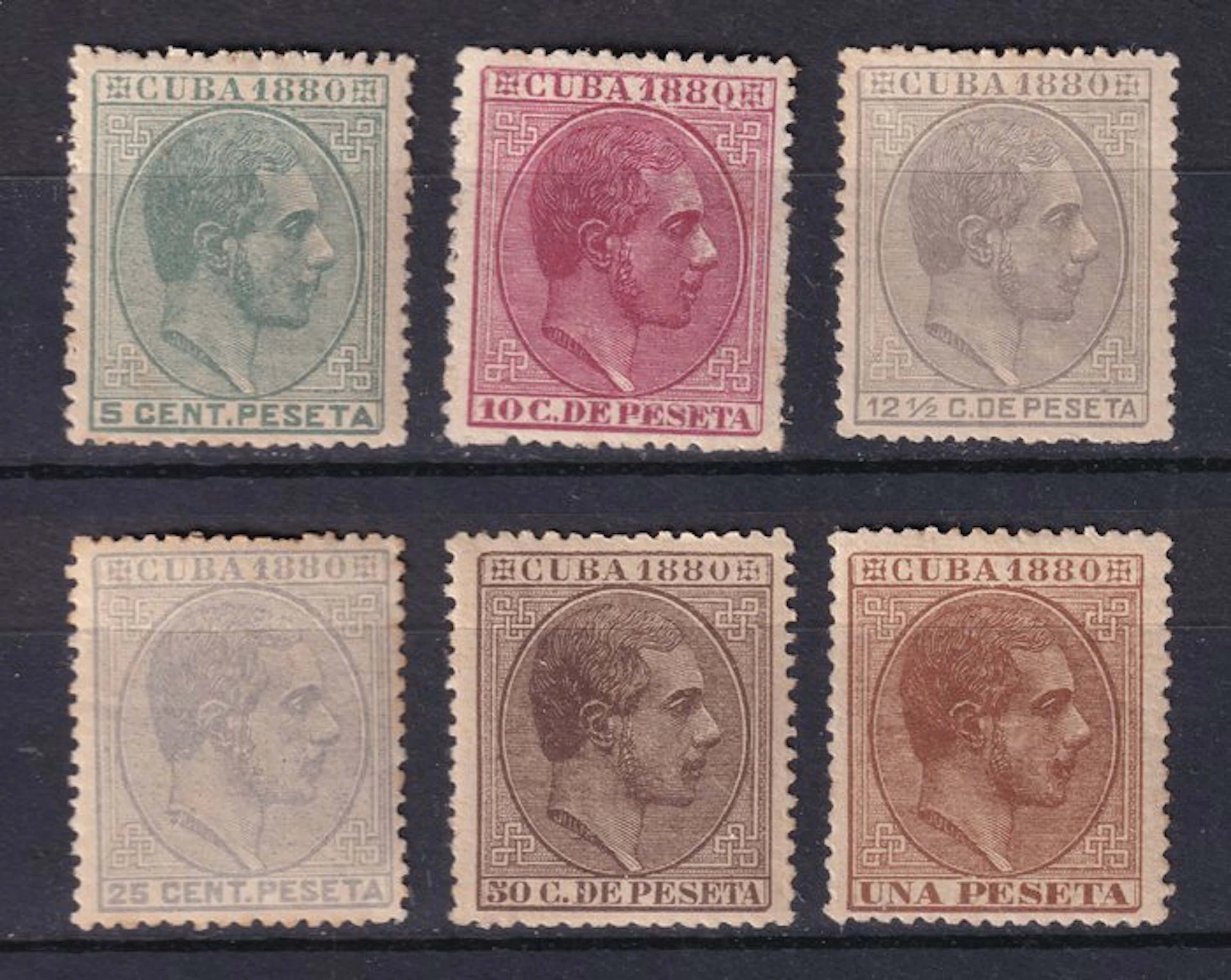 Spanish Antilles - 1880 – Alfonso XII – Edifil 56/61 – Complete series