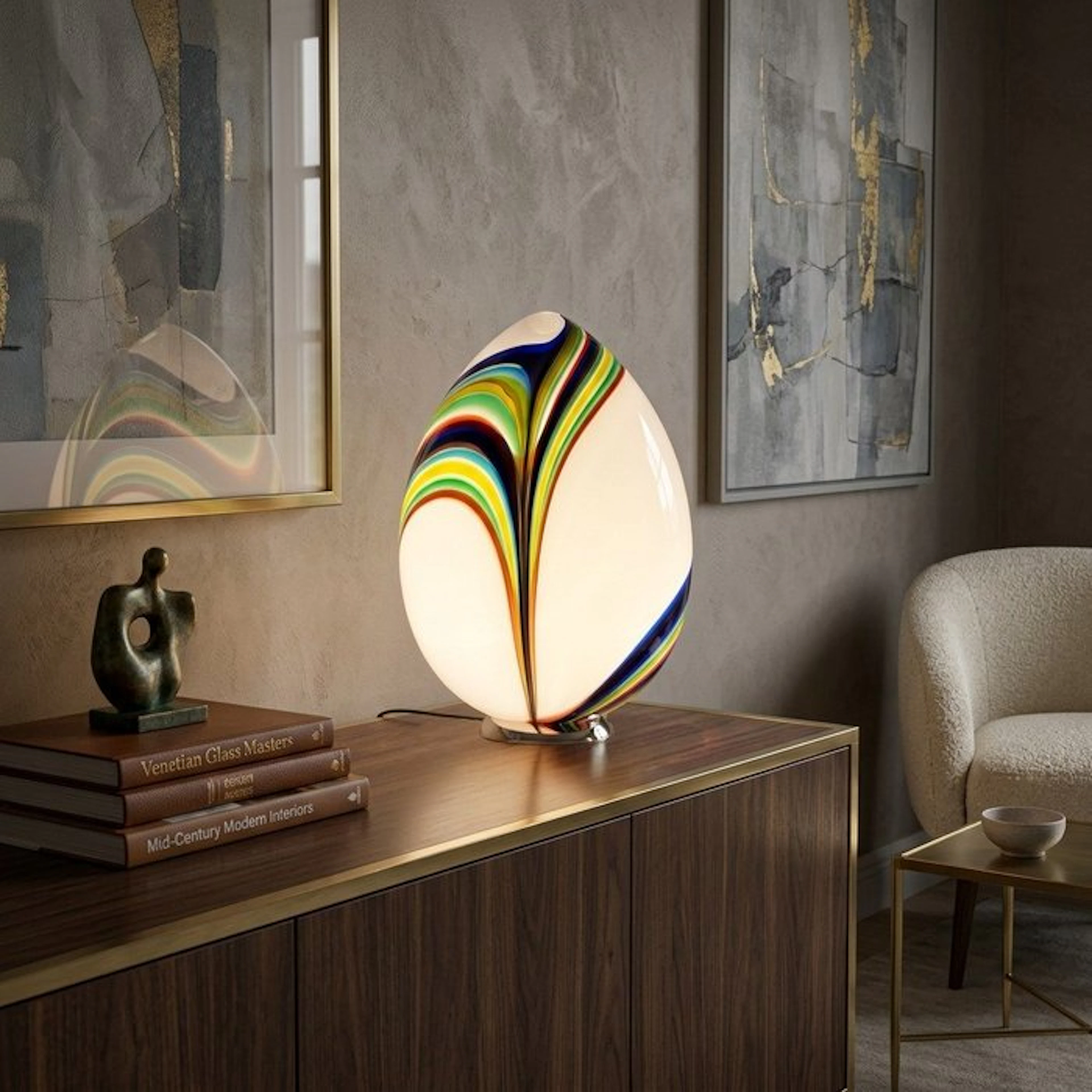 Murano - Table lamp - Murano glass - Table lamp, height 41 cm