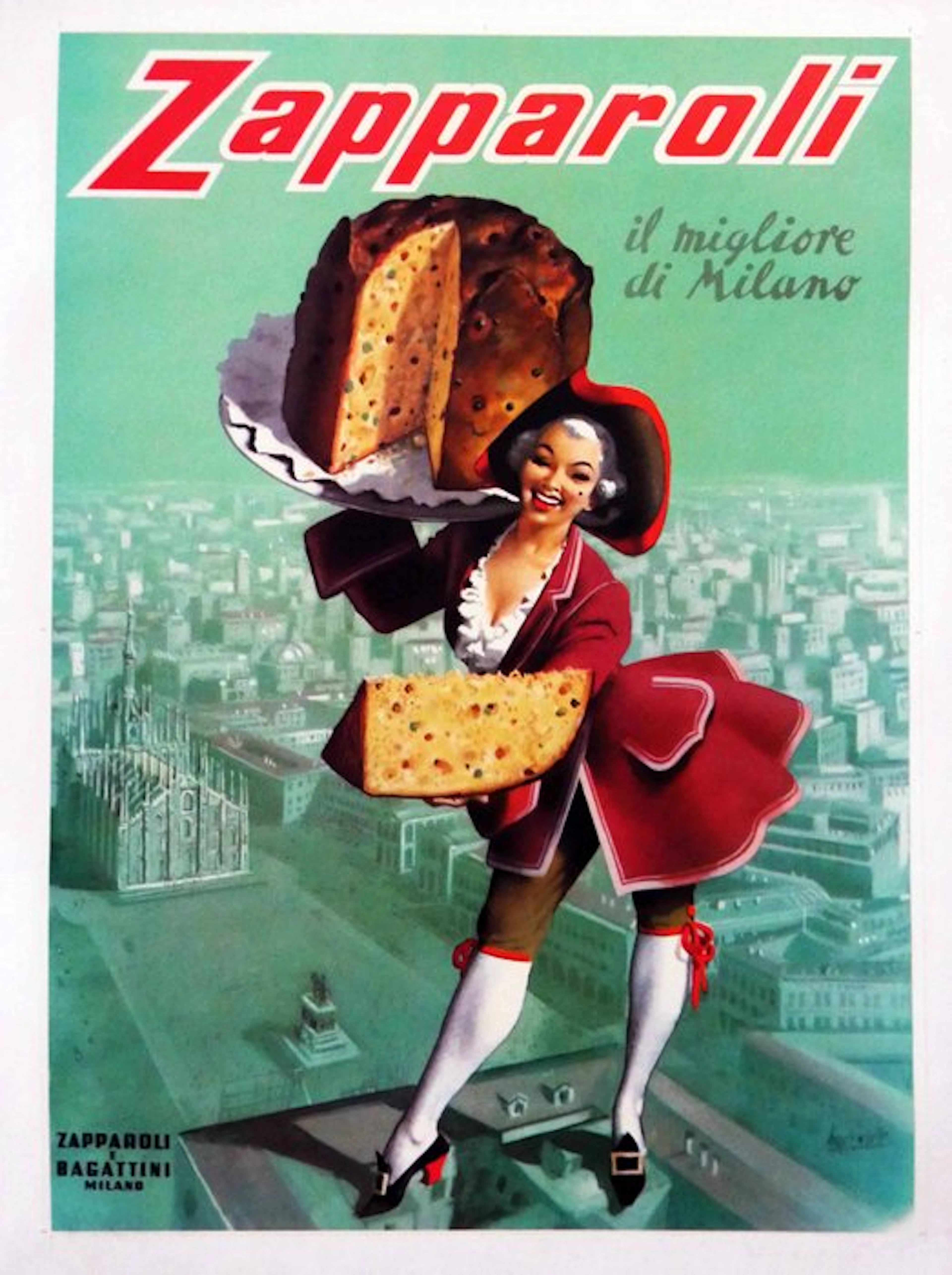 Gino Boccasile - Zapparoli, de beste cake van Milaan - 1950s