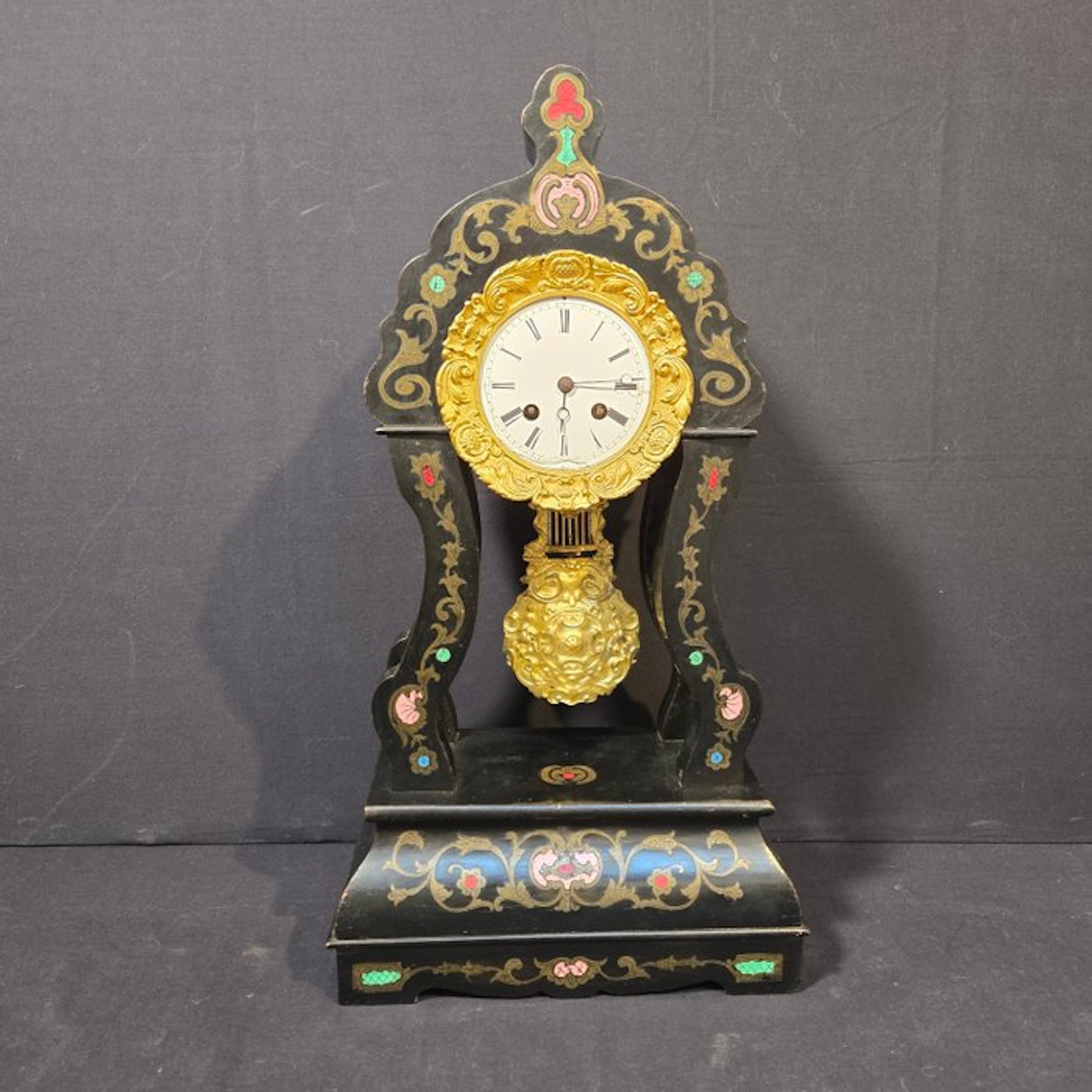 Portico clock - Antique Wood, Bronze, Brass - 1850-1900 - Boulle style