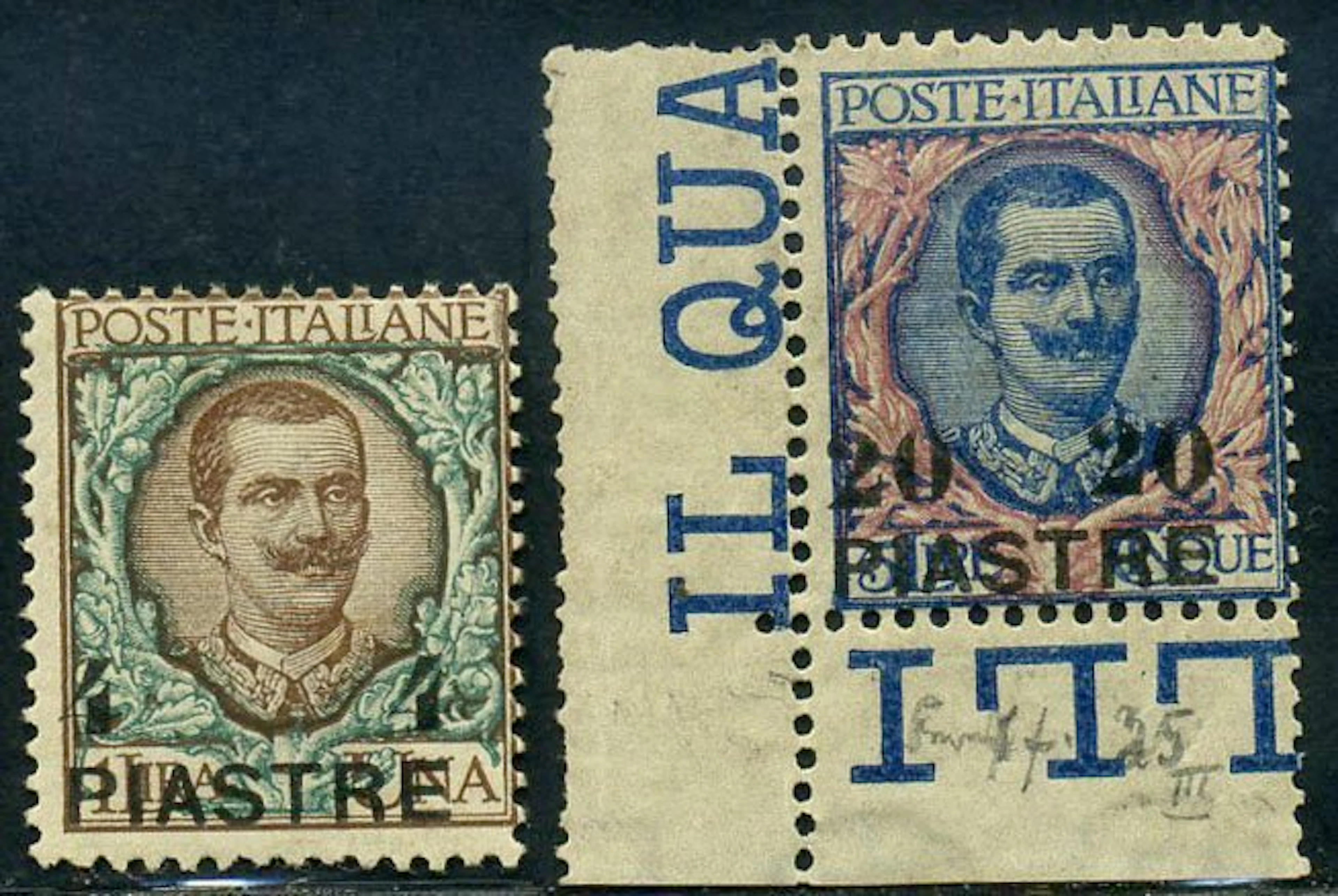 Levant 1908 - Constantinople, Fourth issue, series of 2 values - Sassone 18/19