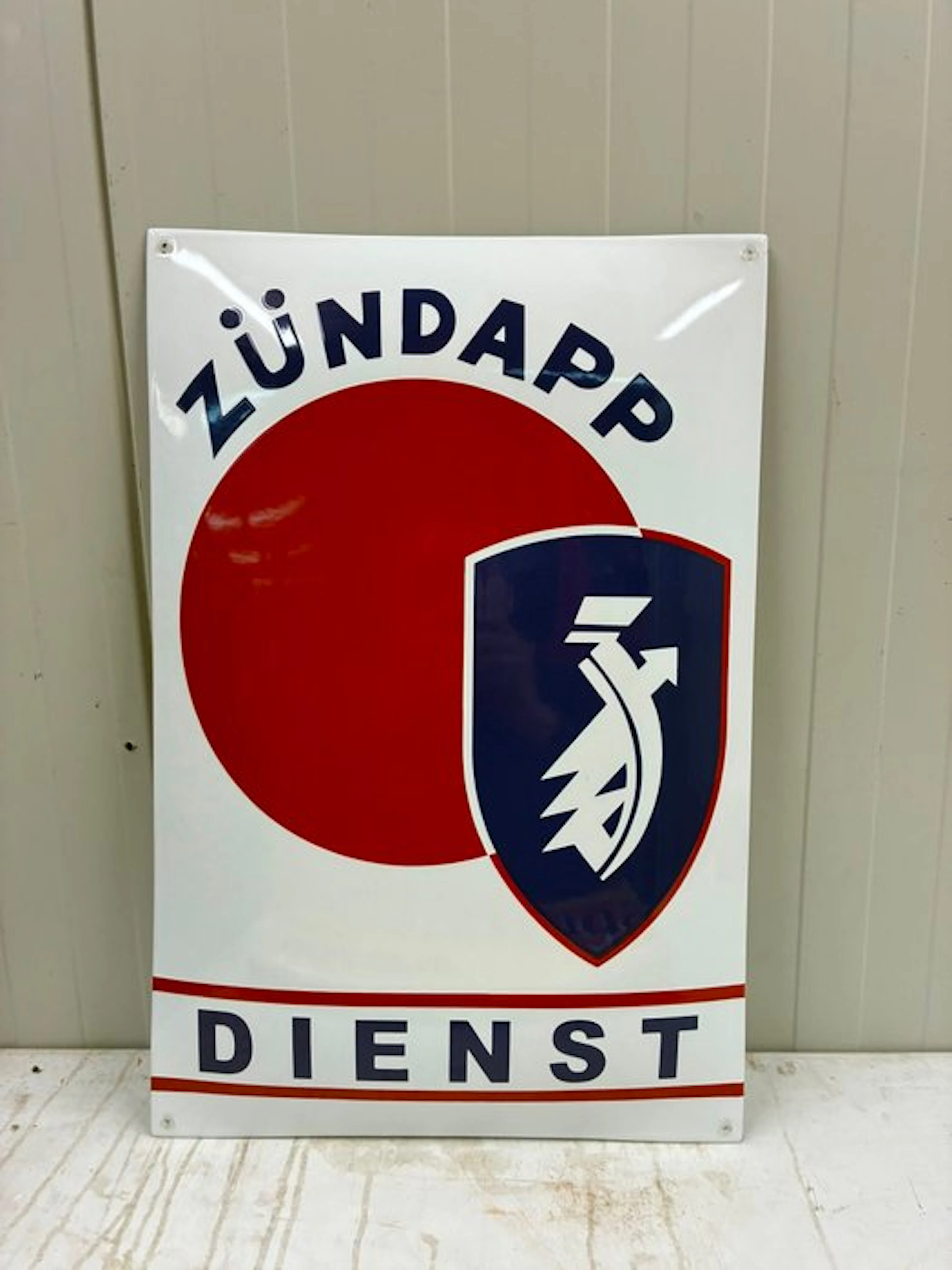 Zündapp Dienst – Groot Emaille Reclamebord – Klassiek...