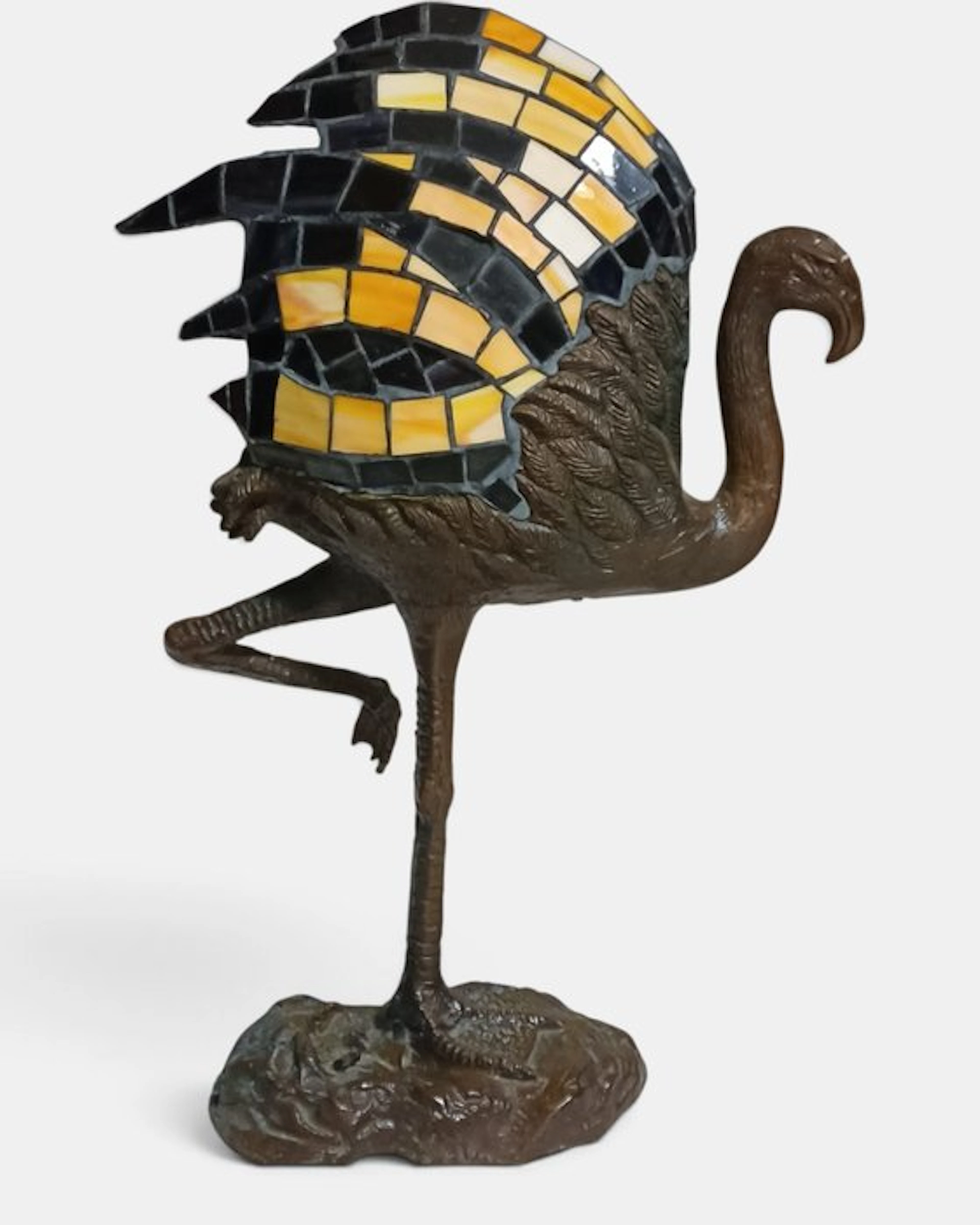 Figurine table lamp - Tiffany style - Patinated bronze