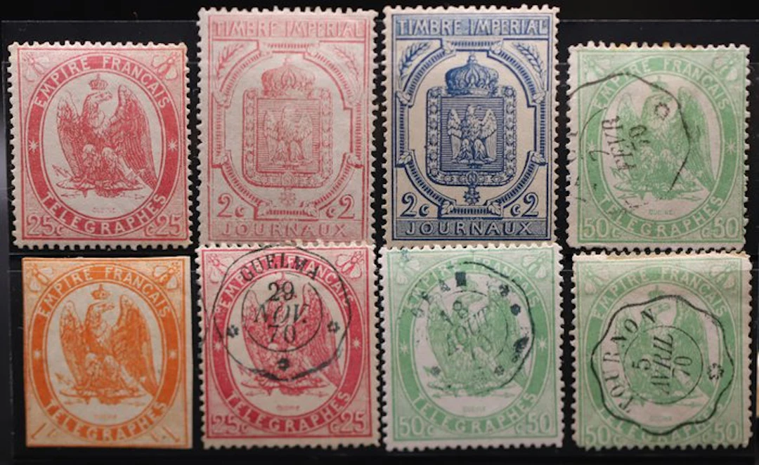 France - France – Second Empire – Lot of 8 telegraph and...