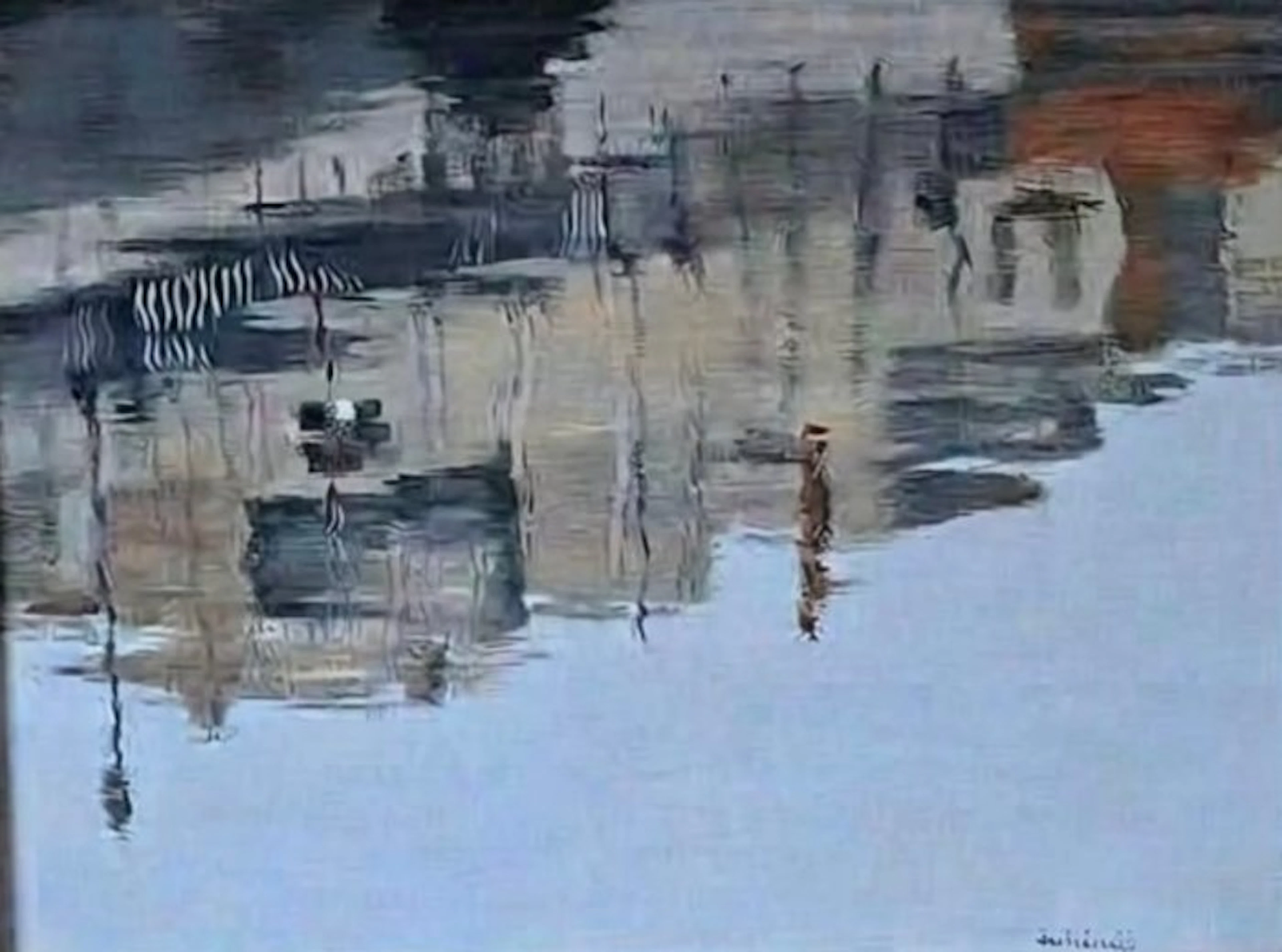 Enzo Melchiorre (1931) - Maisons dans le port / Riflessi sull'acqua