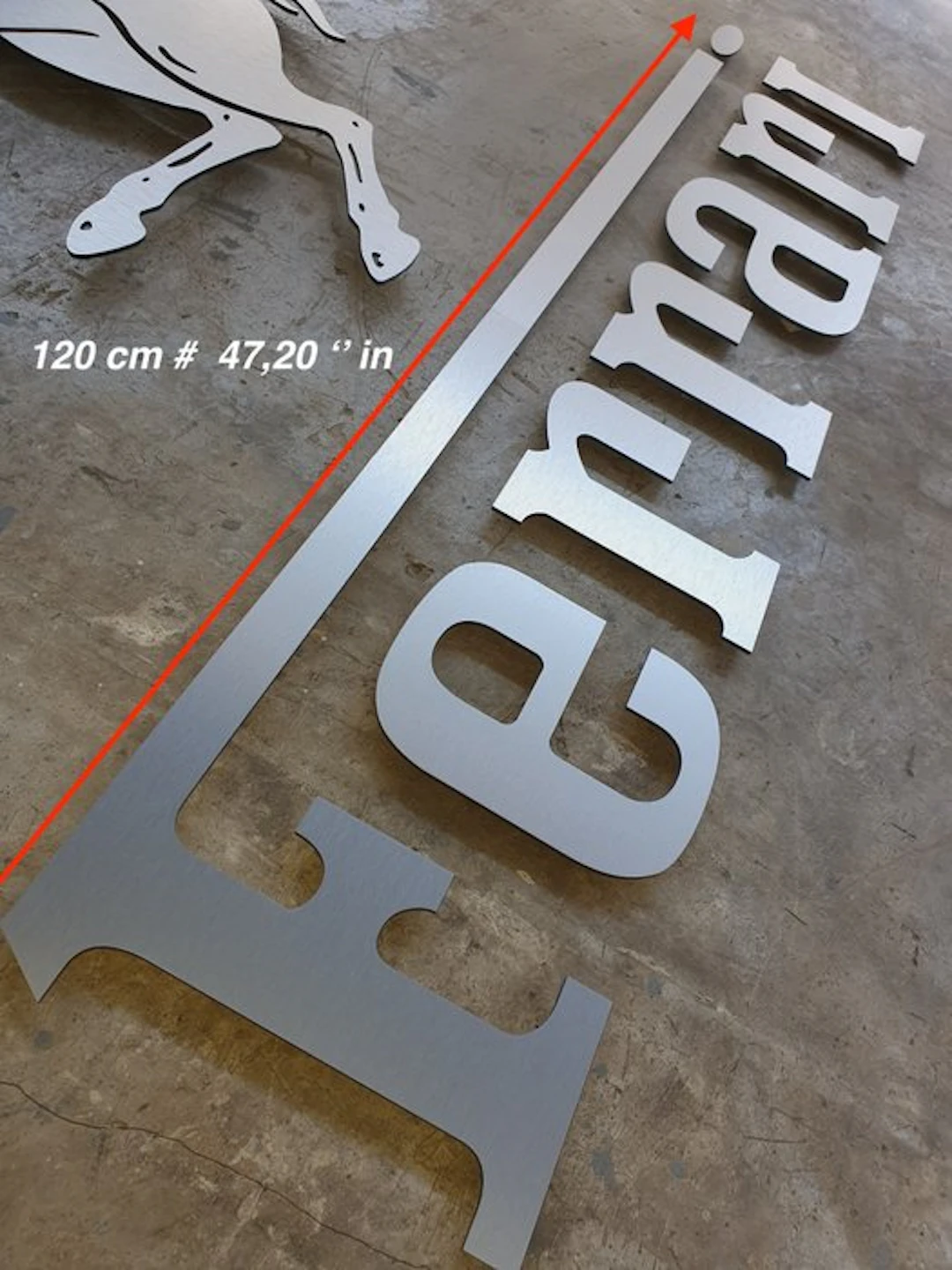 Sign - Ferrari - Professional Wall Logo - Aluminium* - XXL --> 120 cm