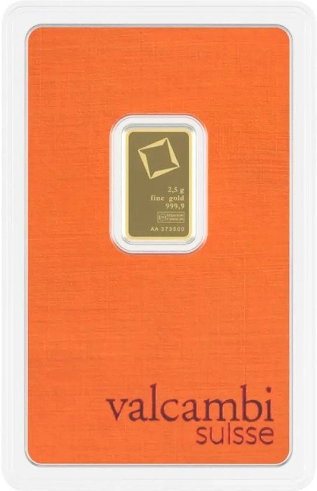 2,5 grams - Gold .999 - Valcambi, Switzerland - Sealed & with certificate