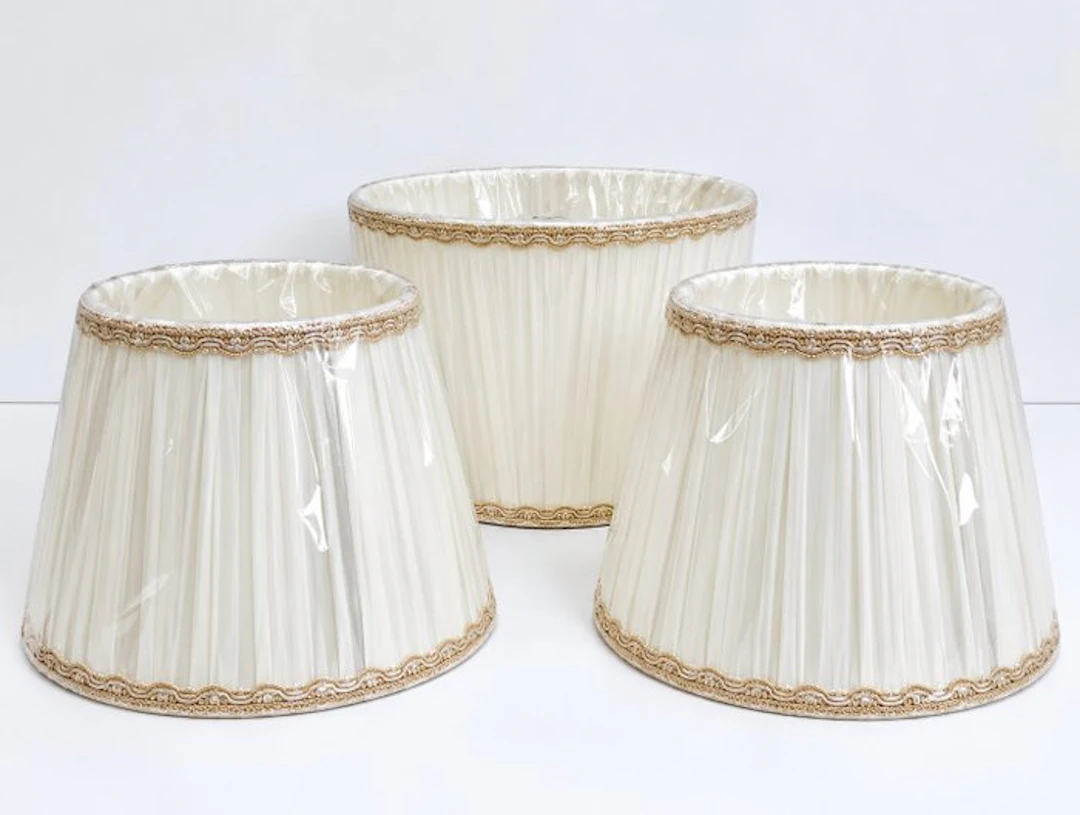 Table lamp (3) - pleated fabric - Set of 3 lampshades