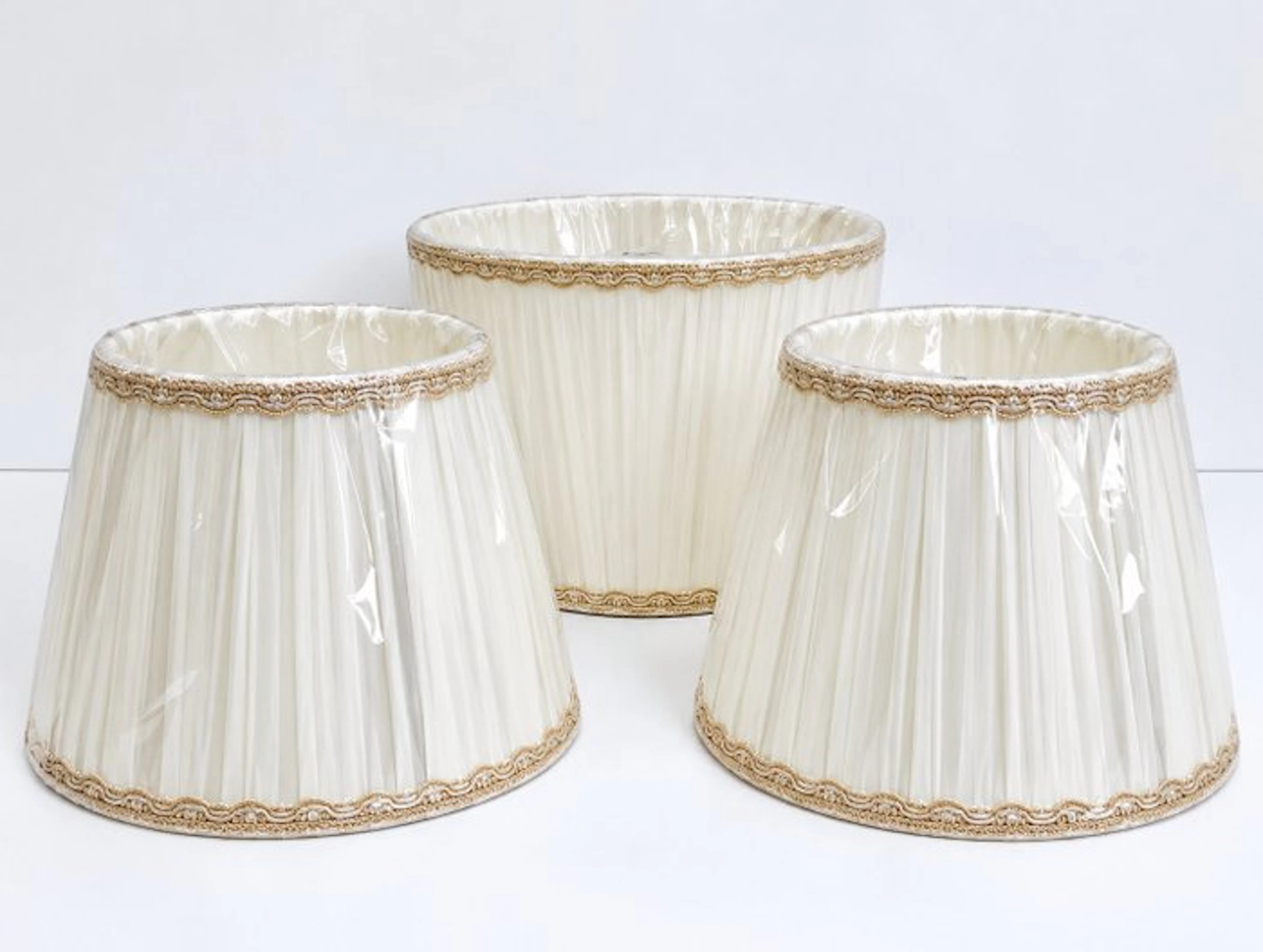 Table lamp (3) - pleated fabric - Set of 3 lampshades