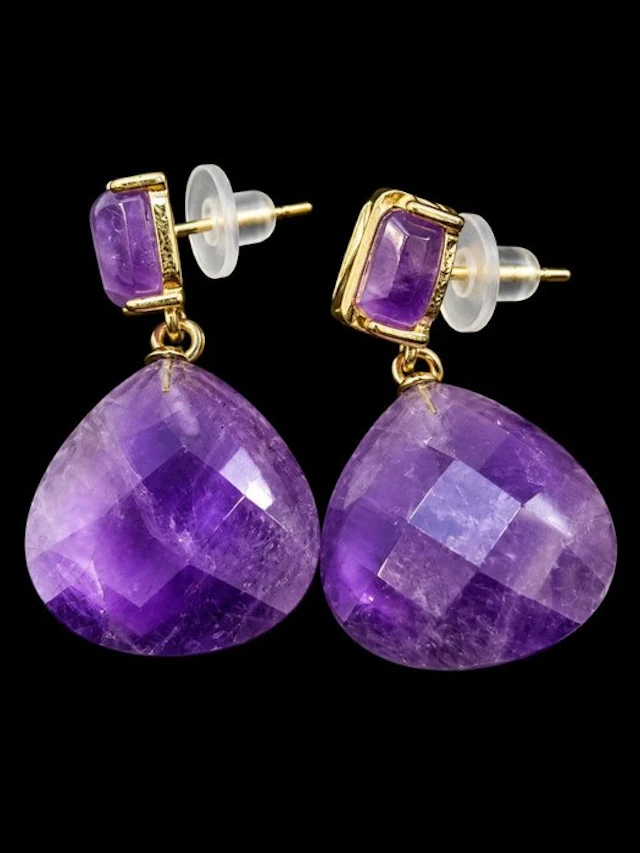 Exquisite Premium Natural Icelandic Amethyst Earrings - Earrings
