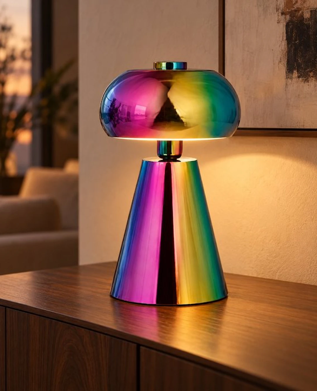 Table lamp - Sculptural design - Metal - Rainbow