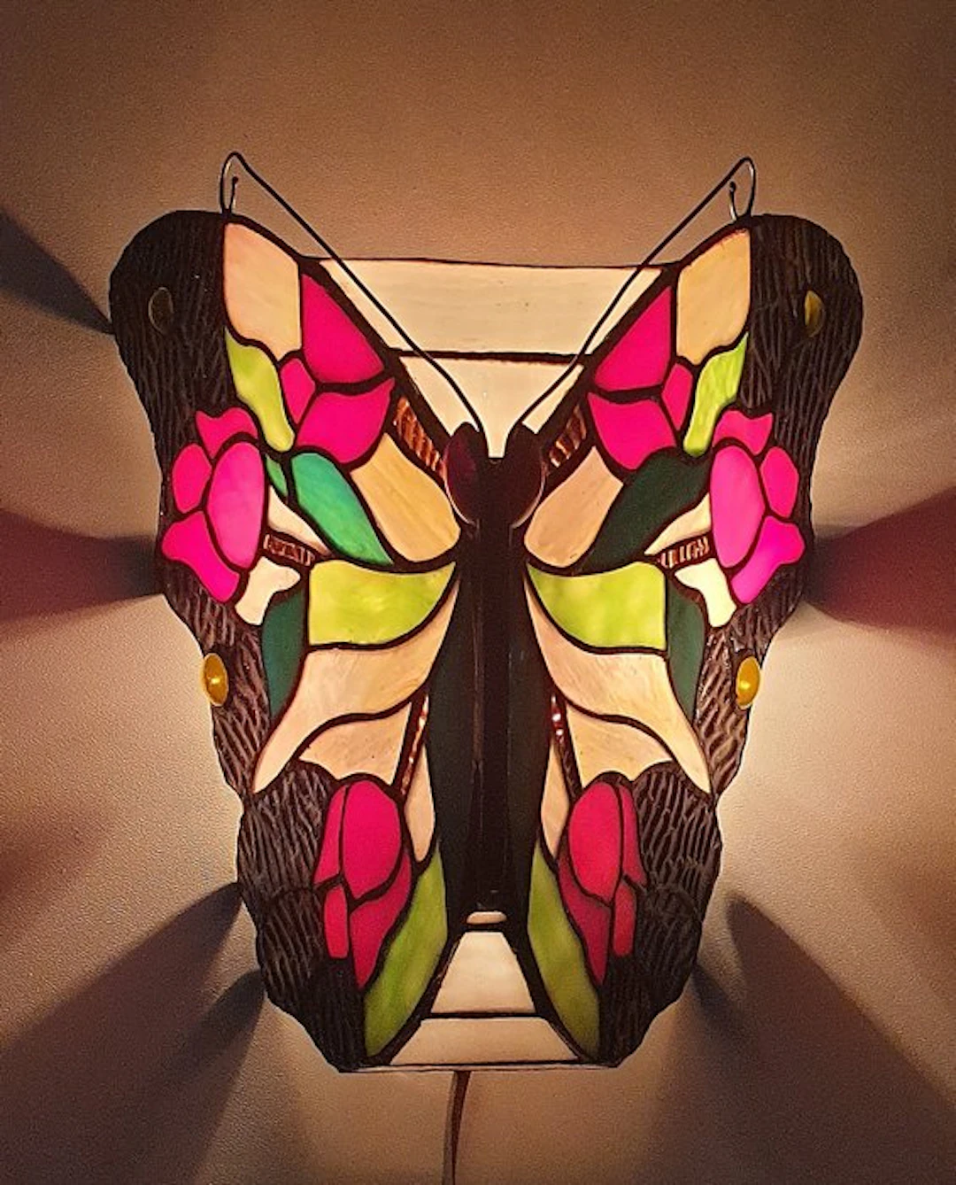 Wall lamp - Butterfly - Stained glass
