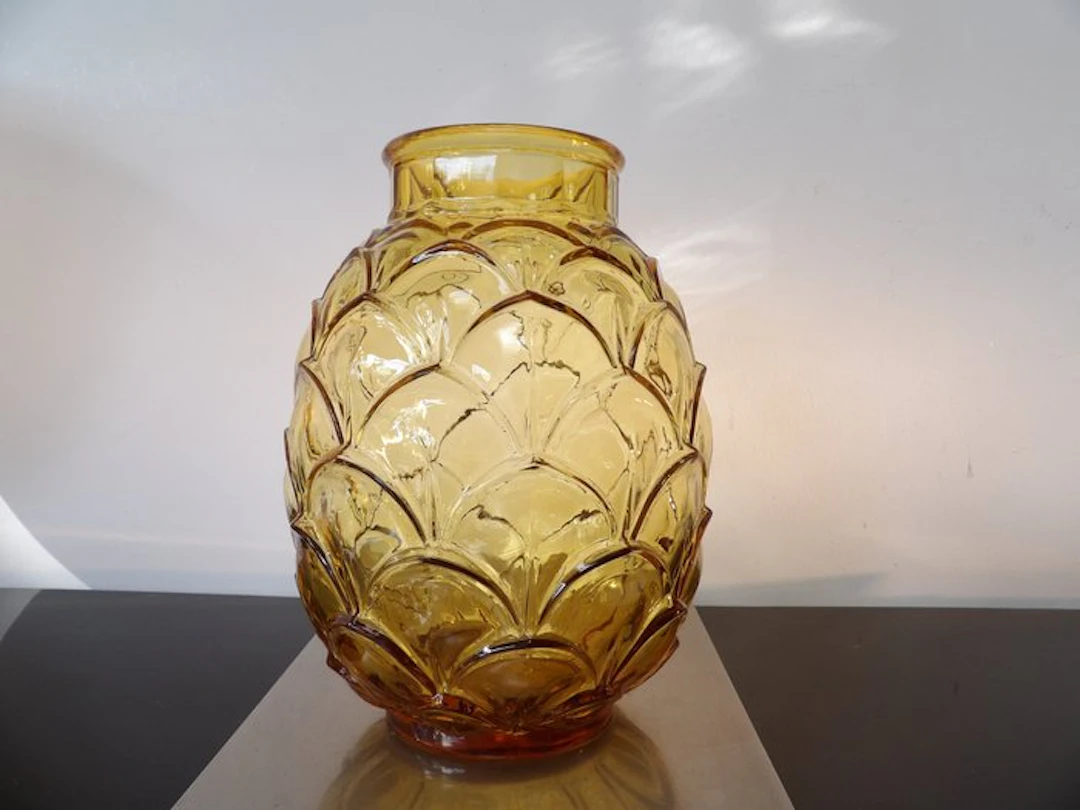 Val Saint Lambert - Charles Graffart - Vase - Pineapple/Coqueret - Glass