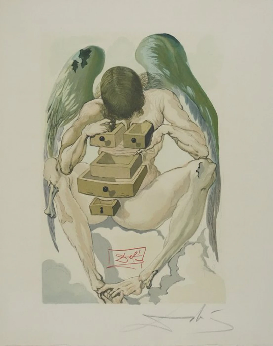 Salvador Dali (1904-1989) - Purgatoire 1 : L'ange déchu