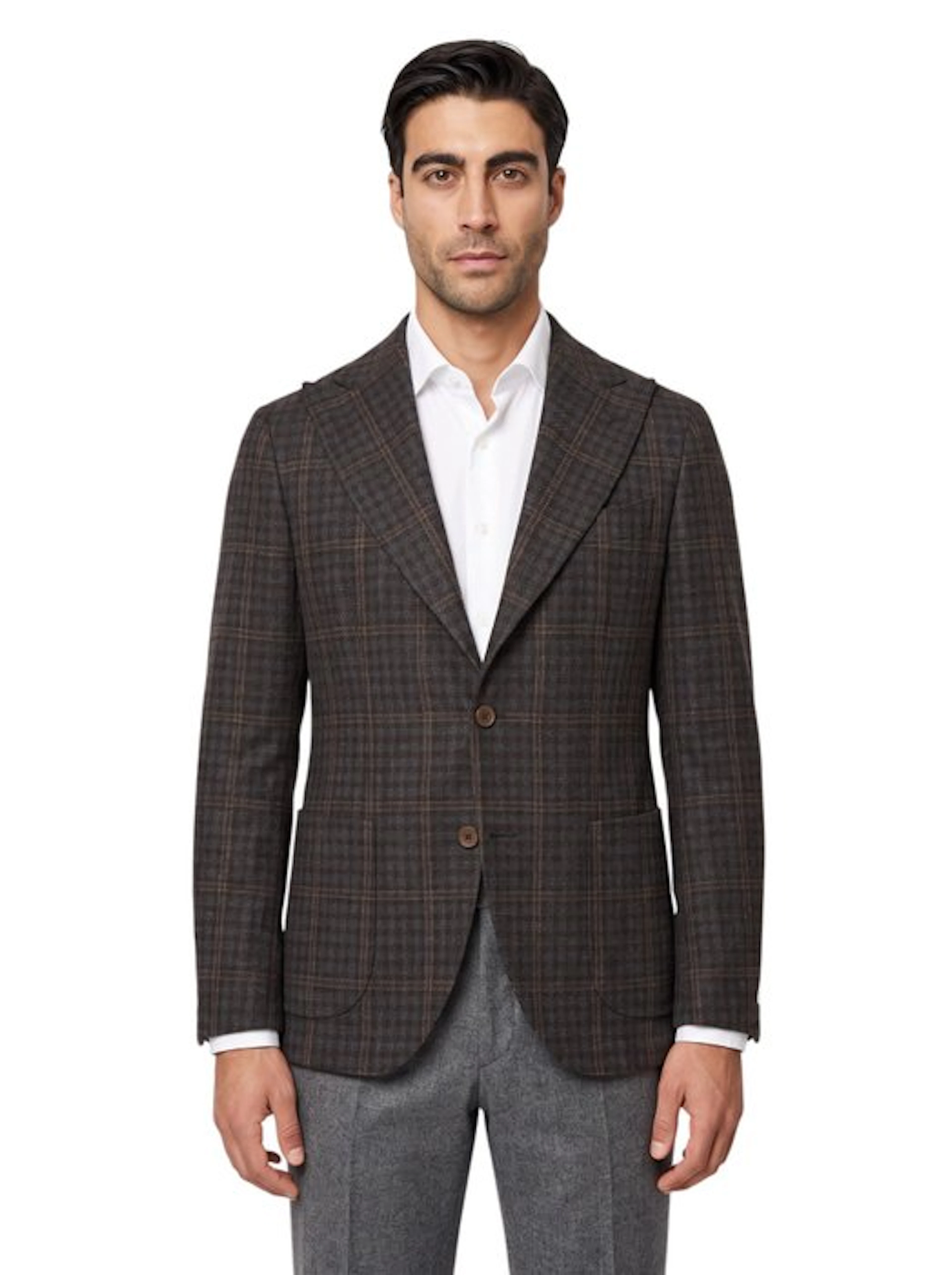SARTITUDE NAPOLI - 50 IT - Blazer Jacket Brown Checks...