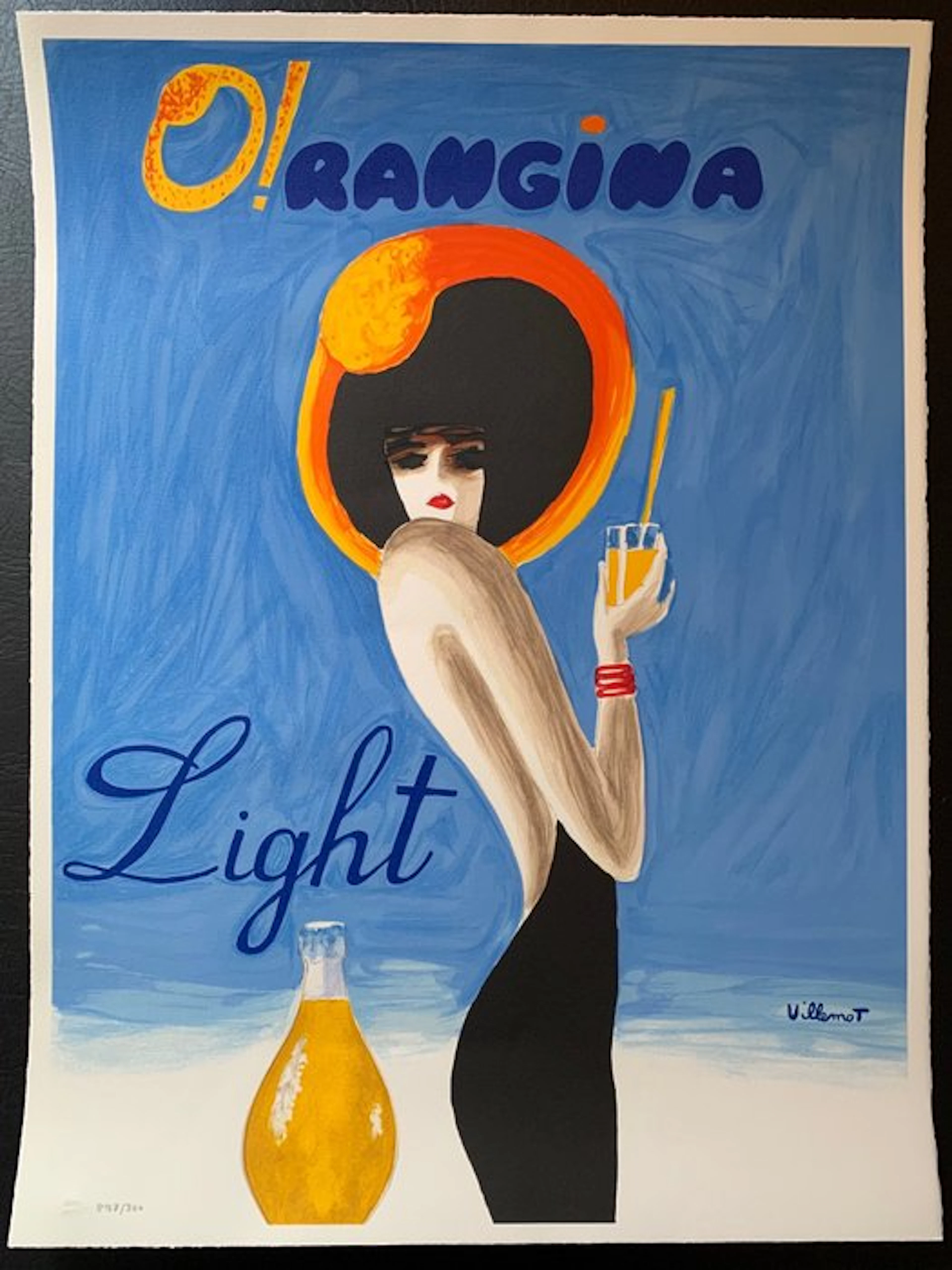 Bernard Villemot - Lithographie « Orangina Light »