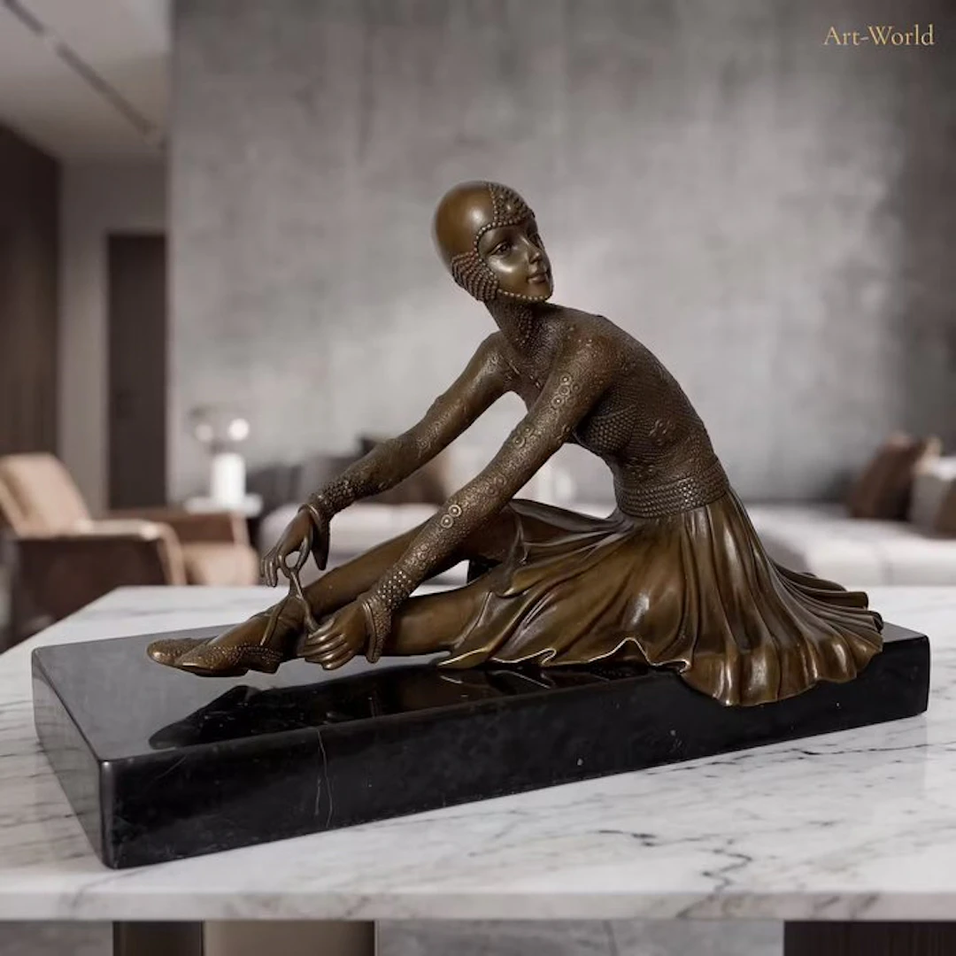 Statue, “Tanara” Naar: D. Chiparus - 16.5 cm - Bronze, Marble