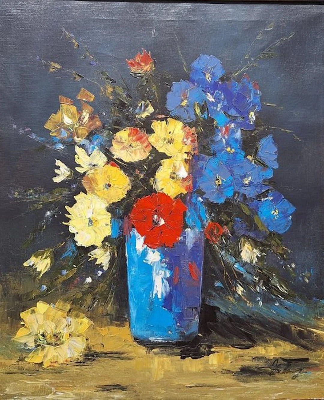 European school (XX) - Stilleven met een Vaas met bloemen