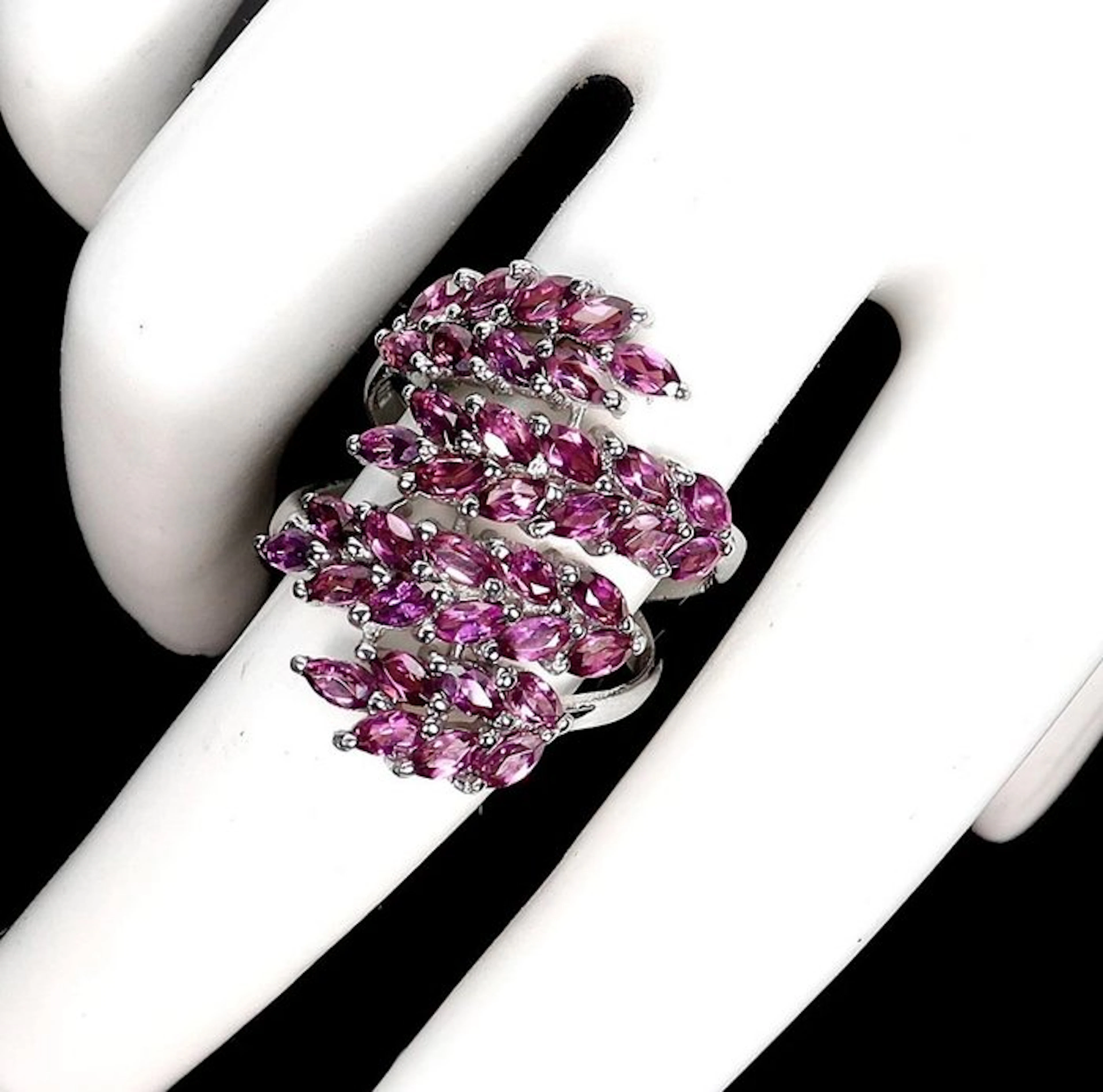 No reserve price - Ring 14K White Gold Plated 925 Sterling Silver