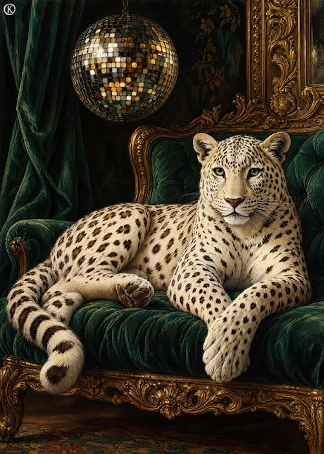 Kleury.art - [XL Canvas] "The Snow Leopard's Disco Lounge" by Kleury.art (1/5)