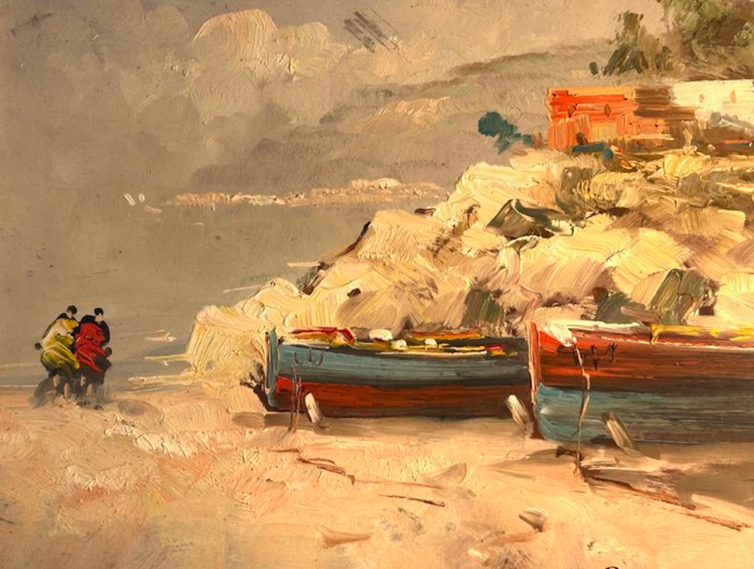 Italian school (XX) - Italian Coast with Fishing Boats