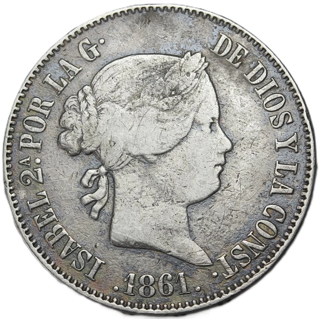 Spain. Isabel II. 10 Reales 1861 Madrid (No reserve price)